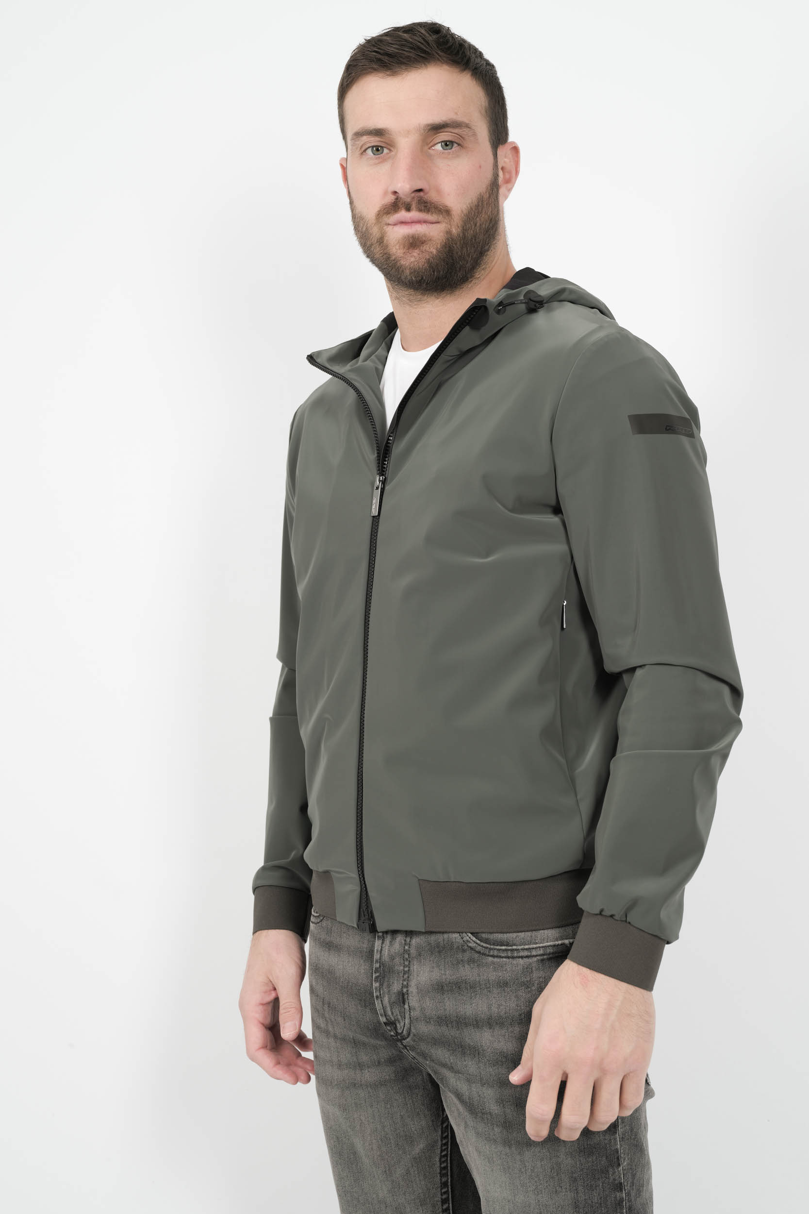 VESTE RRD A CAPUCHE EN NYLON VERT 25028-20