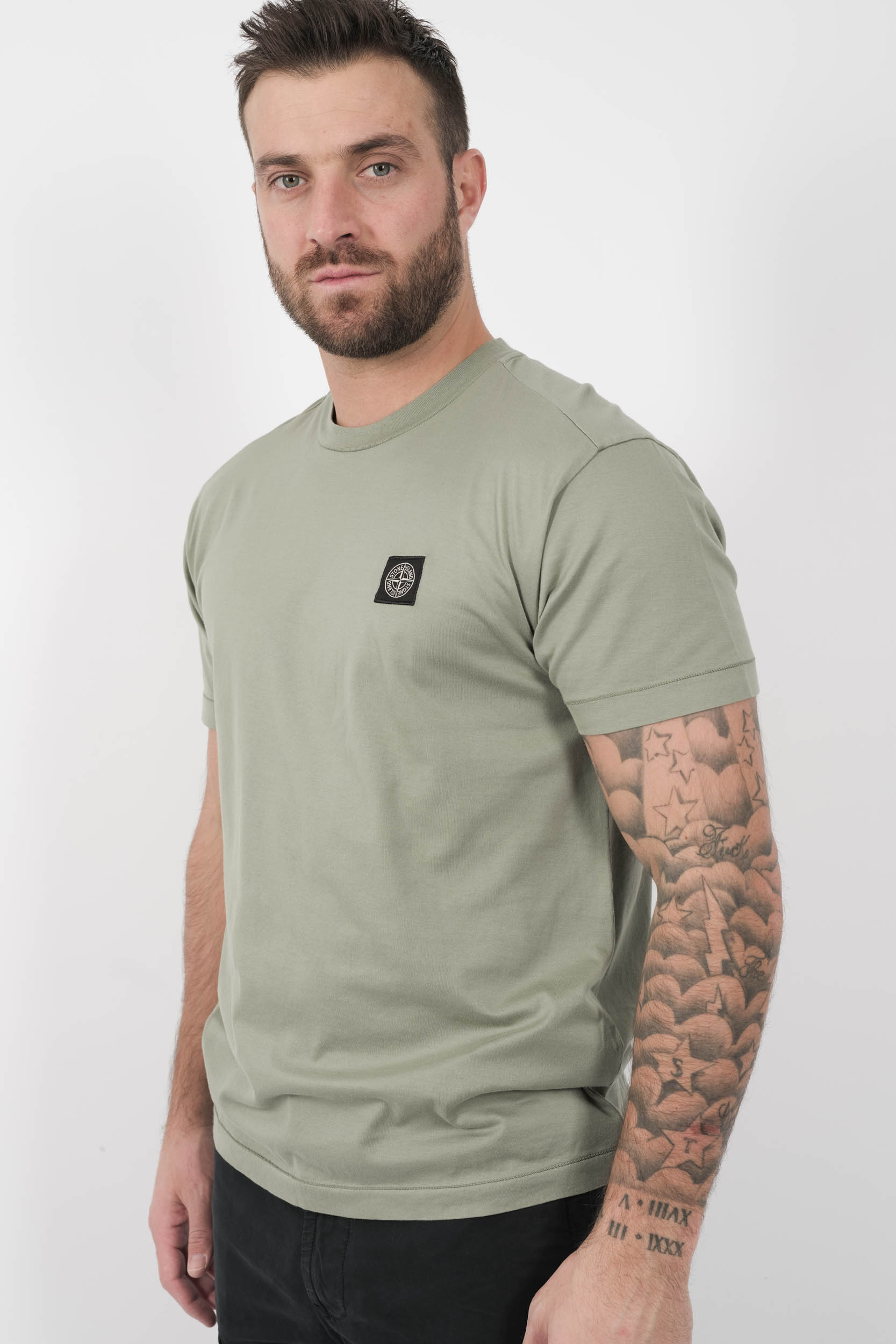 TEE-SHIRT STONE ISLAND LOGO CARRE VERT S152139S13-V0055