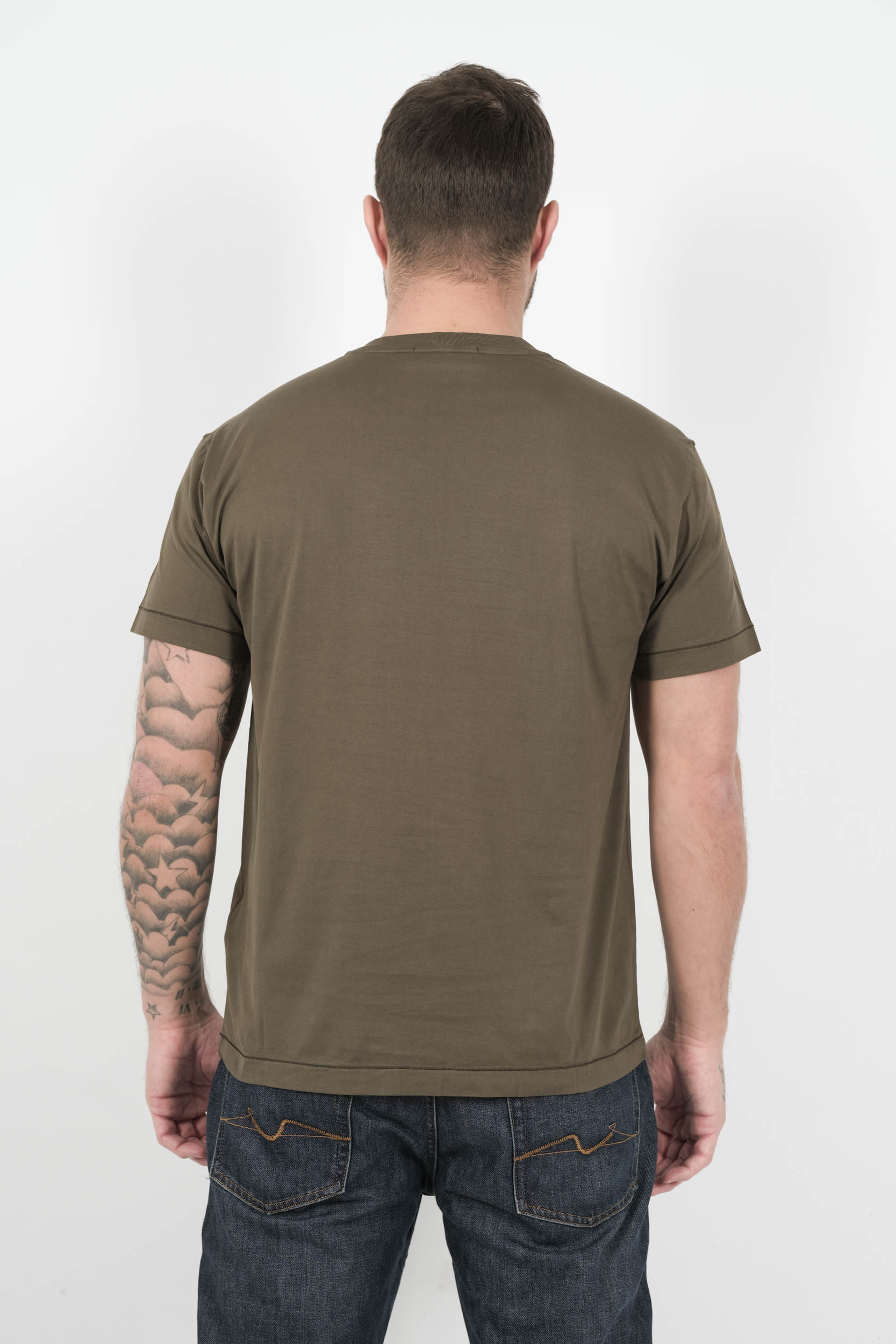 TEE-SHIRT STONE ISLAND AVEC LOGO BRODE KAKI S152139S13-V0054