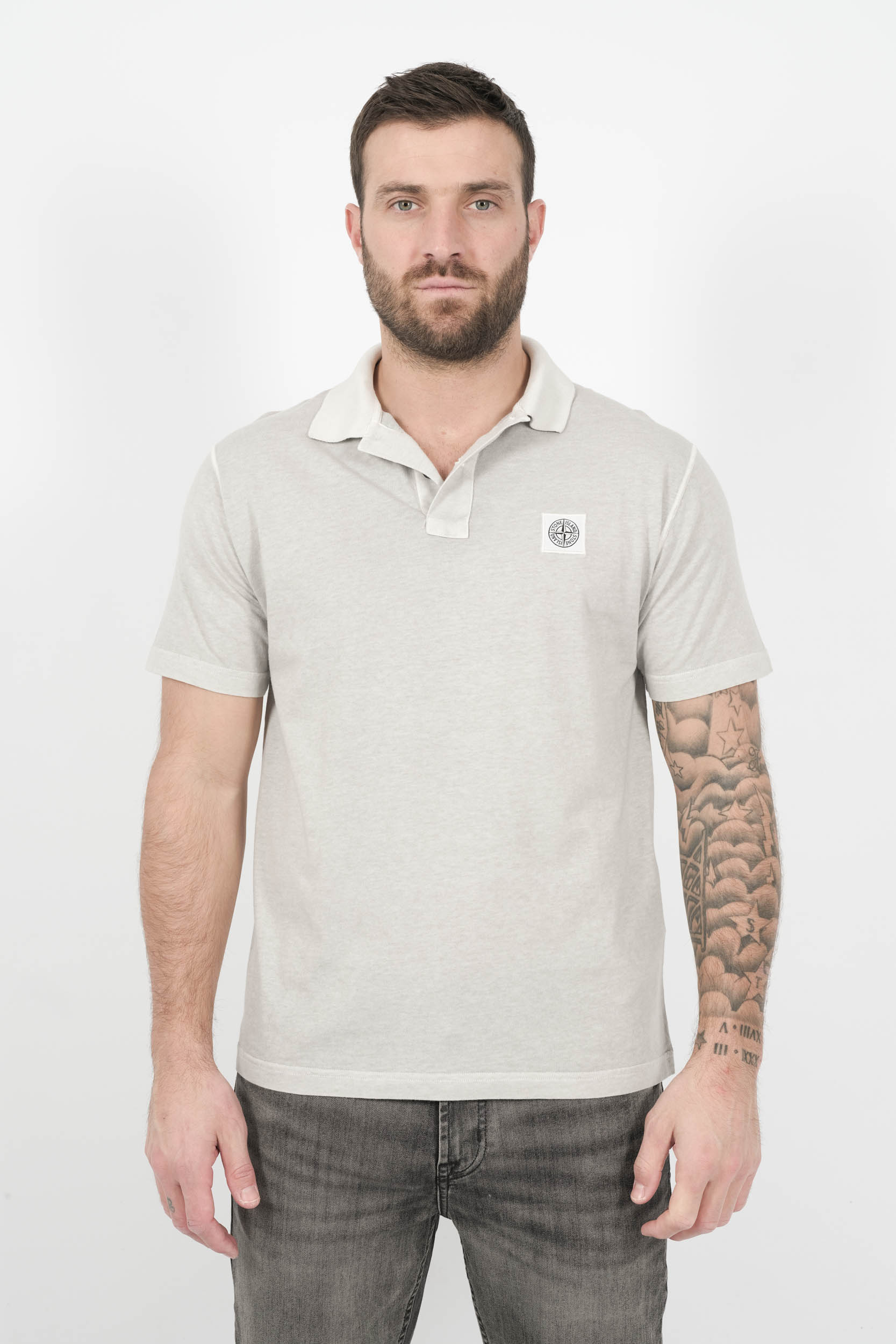 POLO STONE ISLAND LOGO INVERSE GRIS S152225S57-V0161