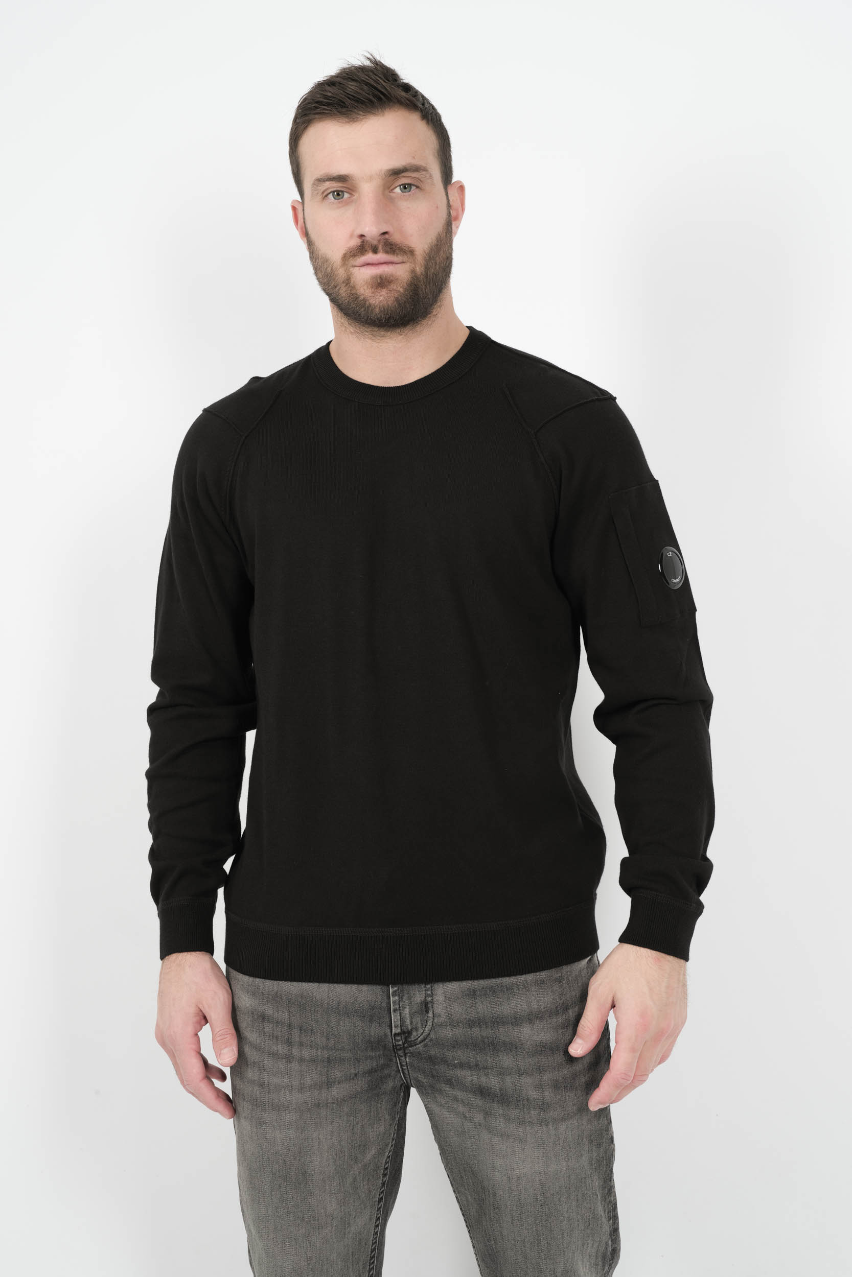 PULL C.P COMPANY COL ROND COTON NOIR N026A-999