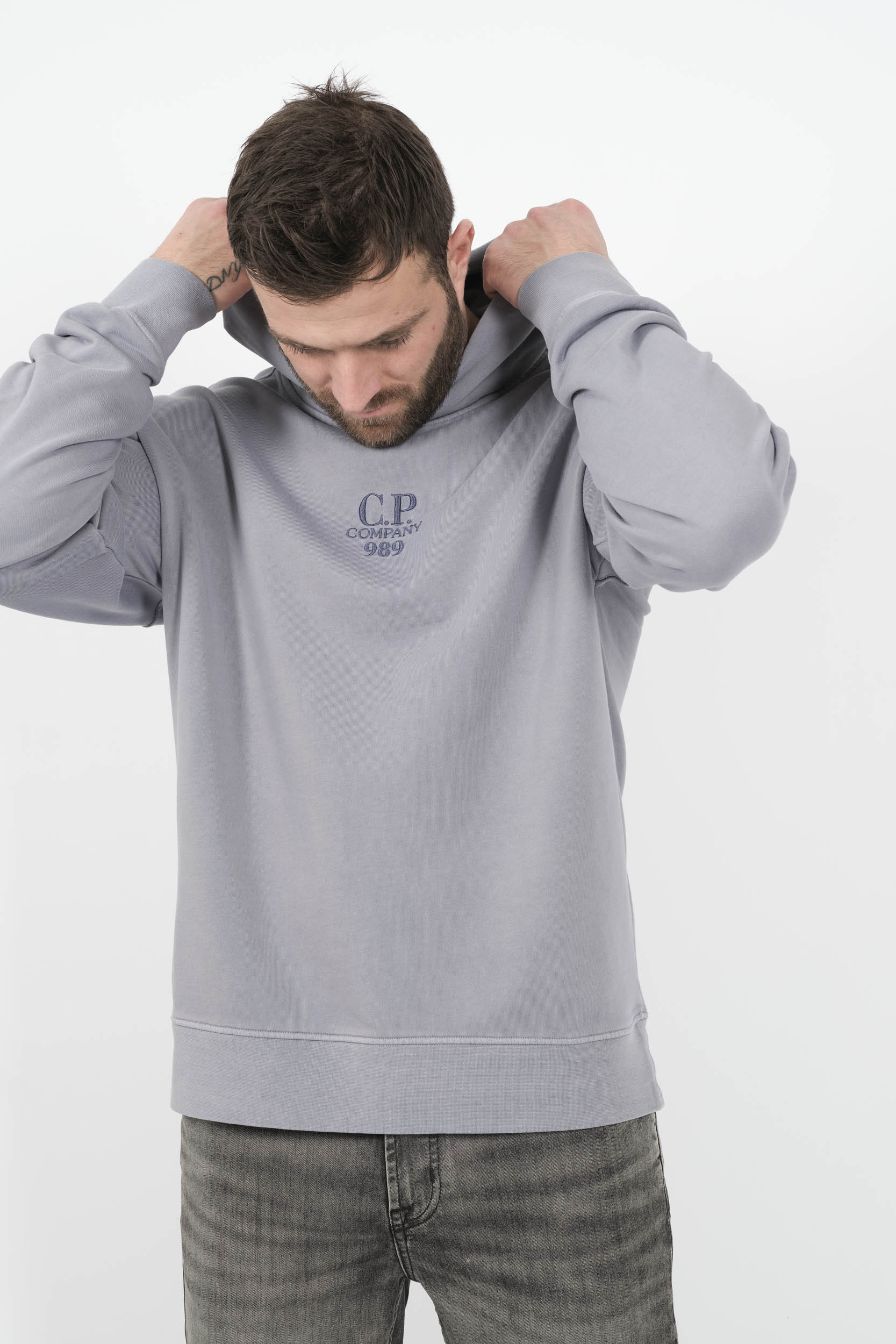 SWEAT C.P COMPANY A CAPUCHE LOGO VIOLET LAVANDE S260A-774