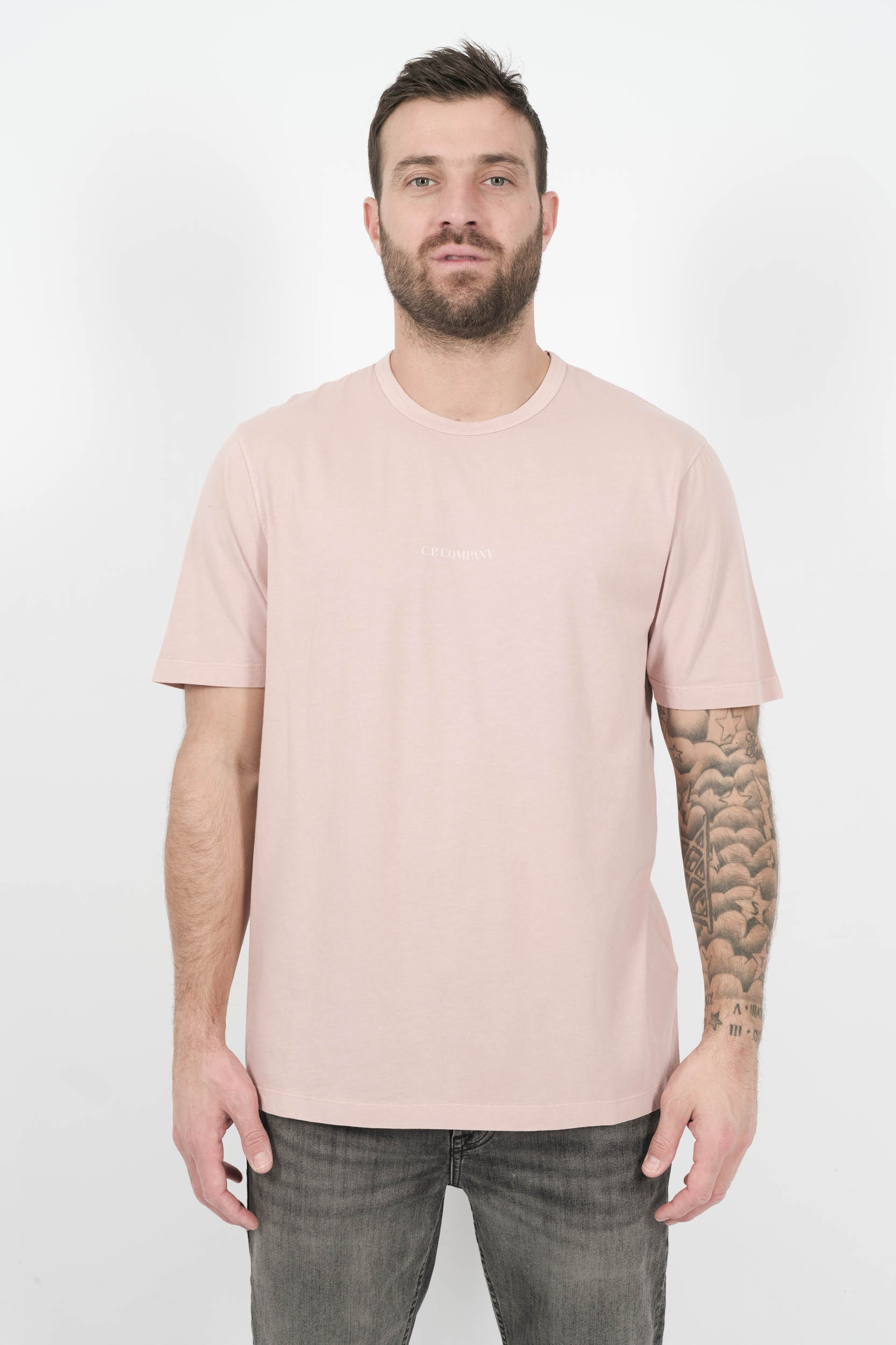 TEE-SHIRT C.P COMPANY AVEC LOGO ROSE S085A-520