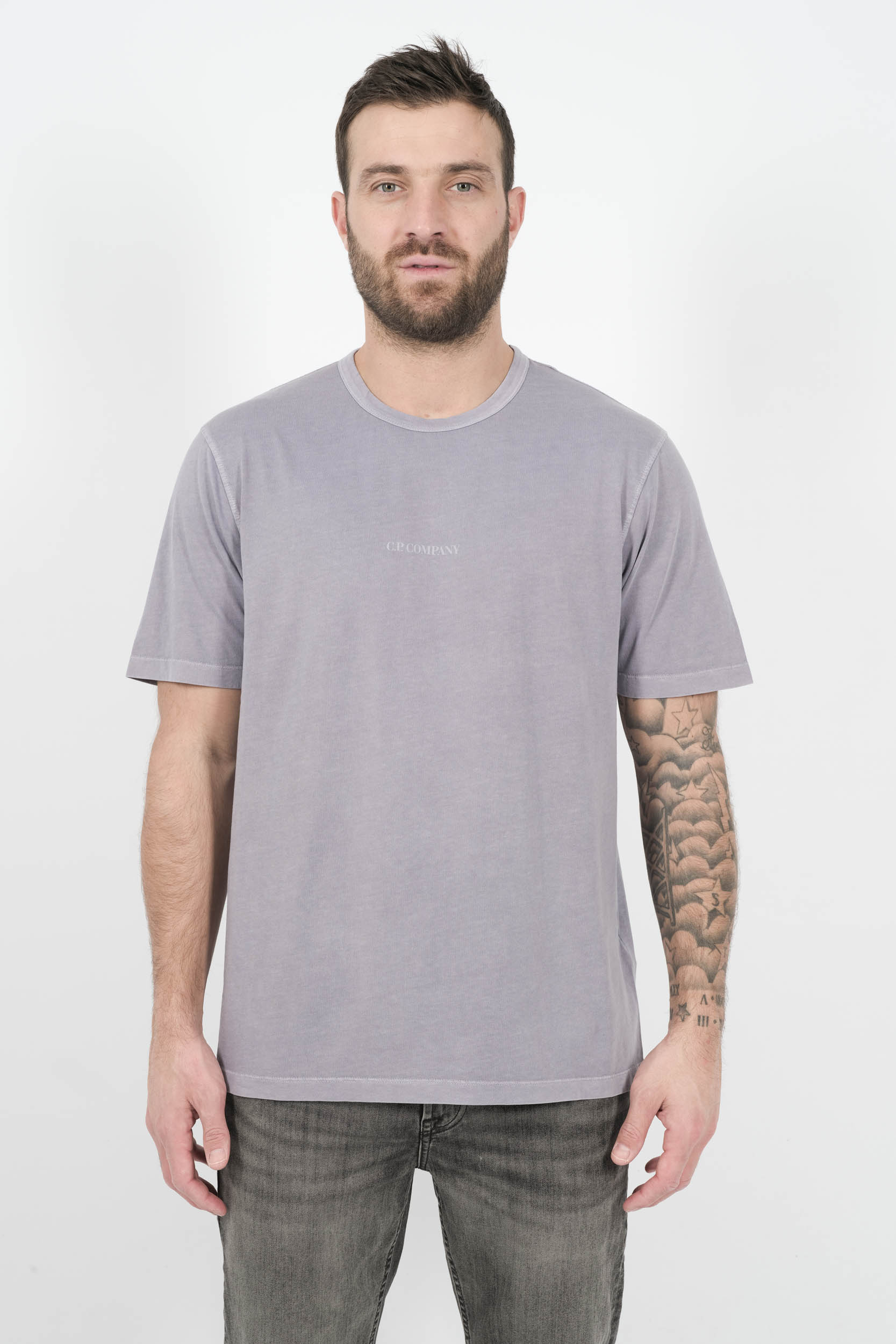 TEE-SHIRT C.P COMPANY AVEC LOGO VIOLET LAVANDE S085A-774