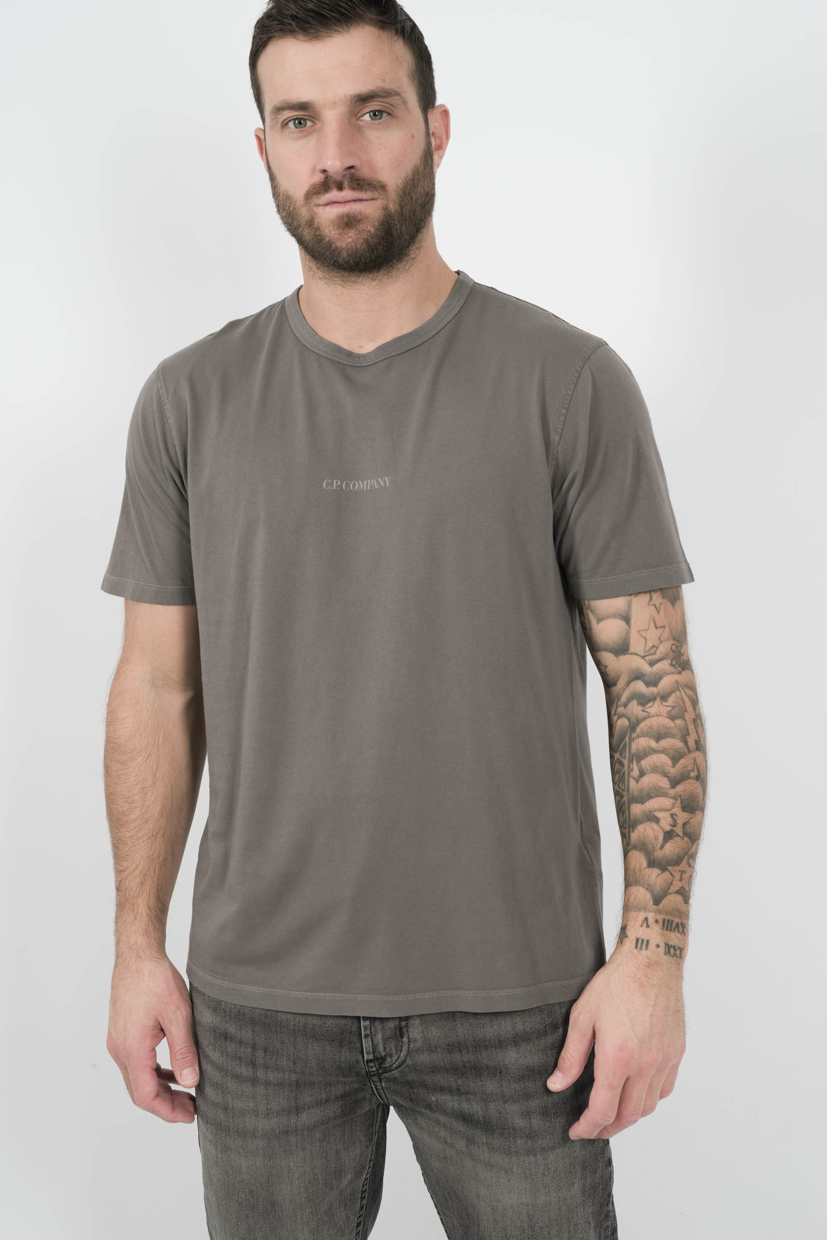 TEE-SHIRT C.P COMPANY AVEC LOGO GRIS S085A-935