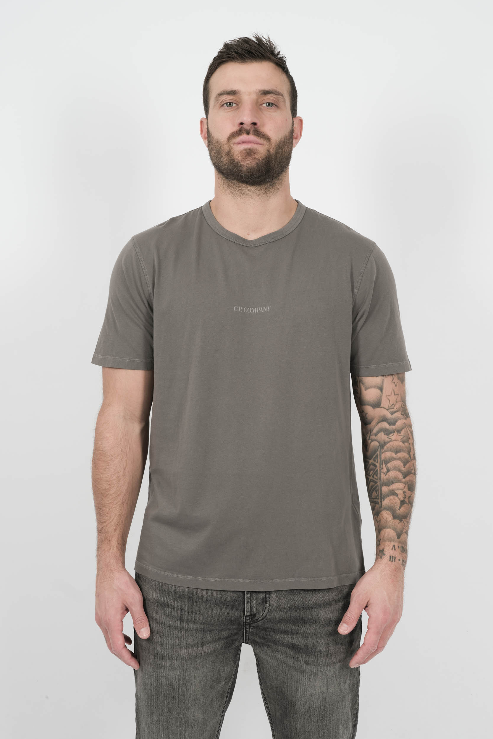 TEE-SHIRT C.P COMPANY AVEC LOGO GRIS S085A-935