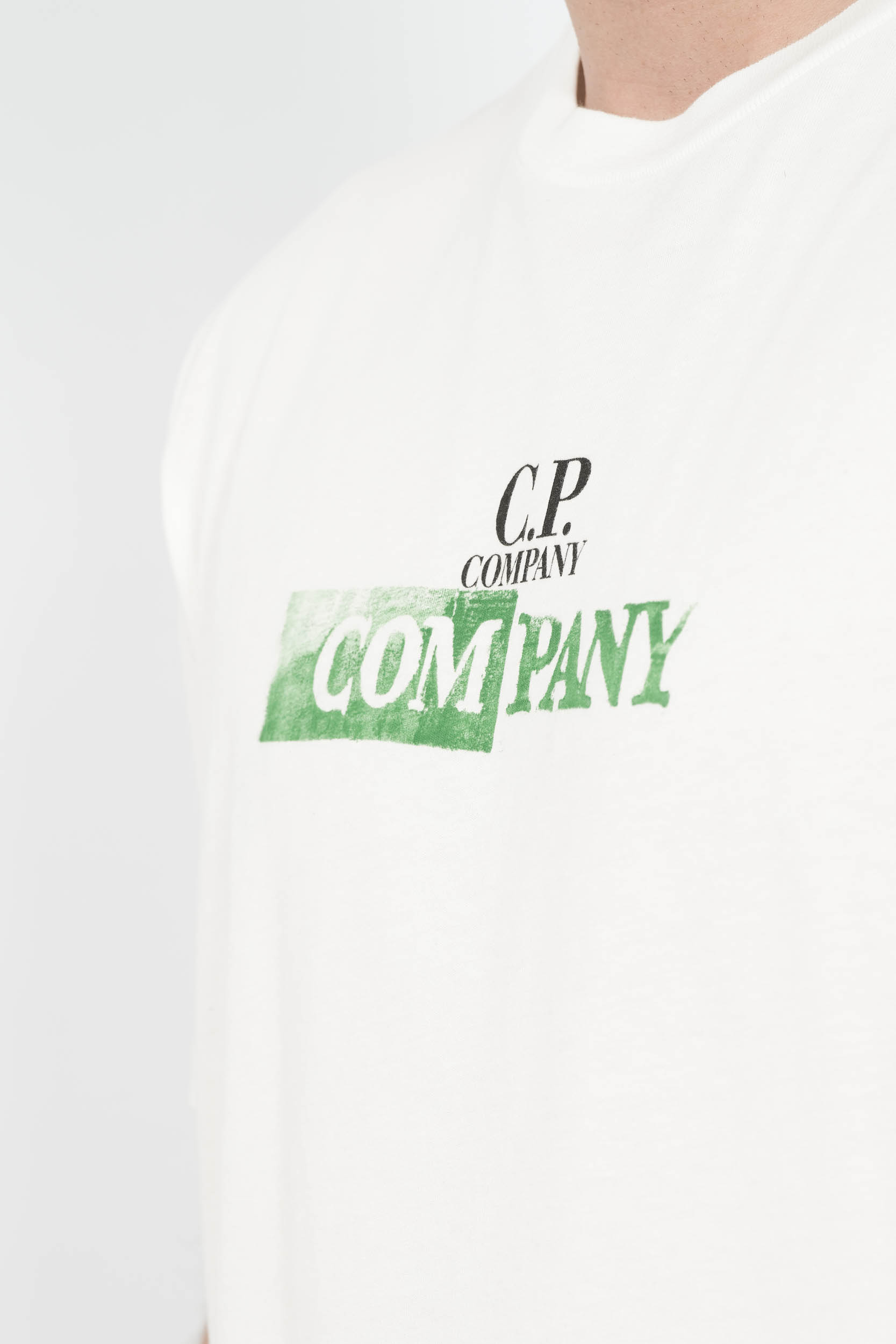 TEE-SHIRT C.P COMPANY AVEC LOGO DEVANT ET DOS BLANC S307A-103