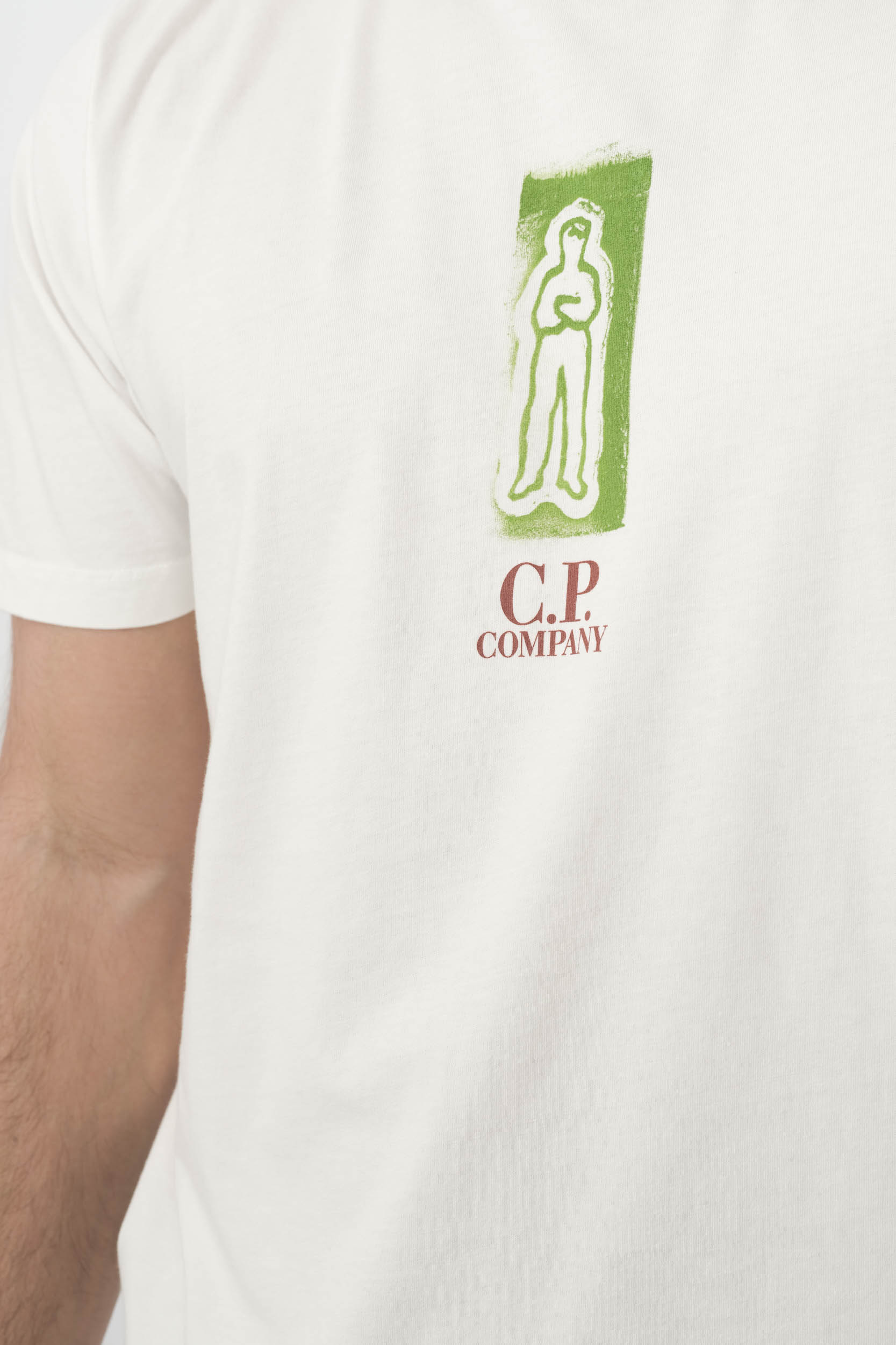 TEE-SHIRT C.P COMPANY AVEC LOGO DEVANT ET DOS BLANC S310A-103