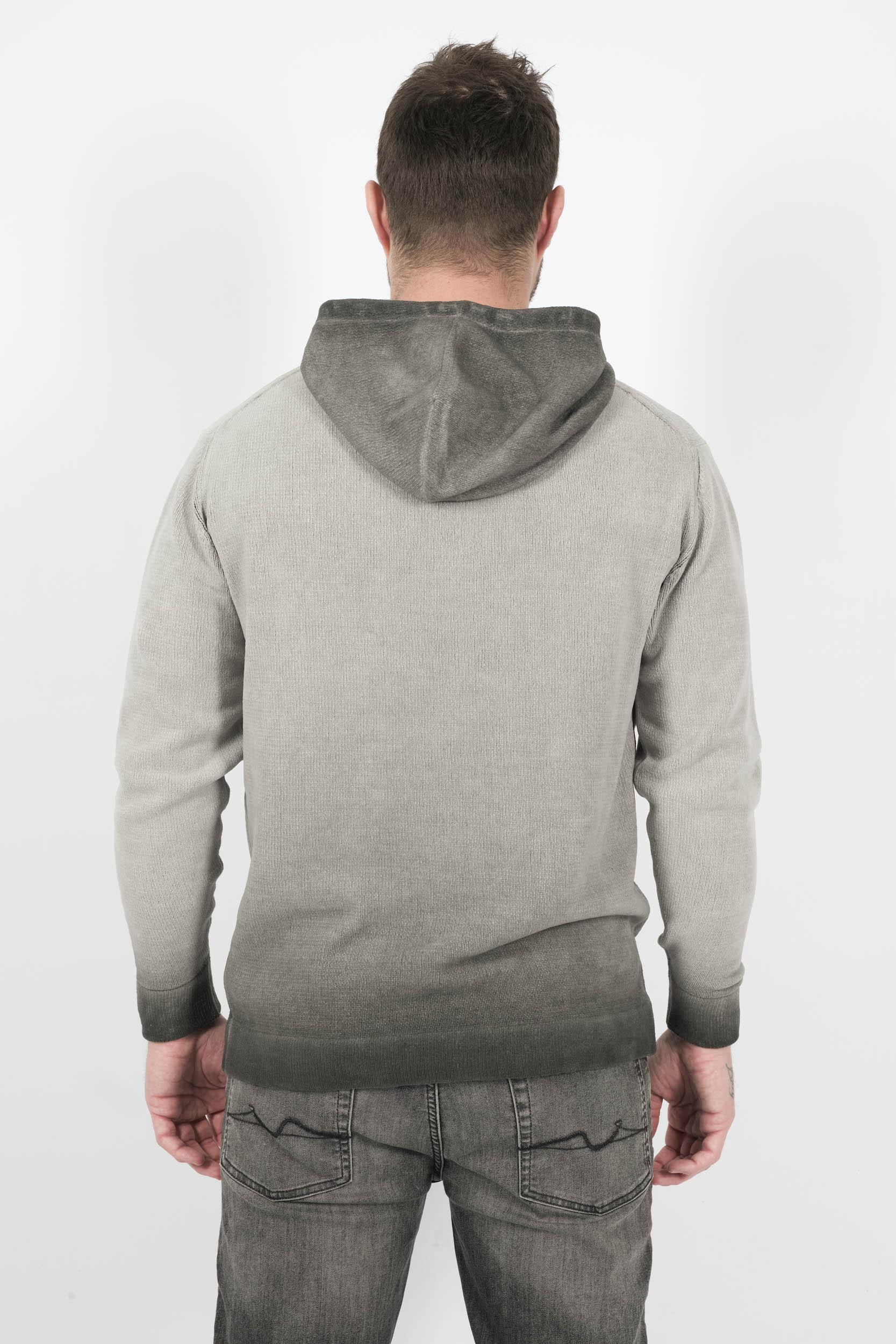 SWEAT C.P COMPANY A CAPUCHE EFFET VELOUR DEGRADE GRIS N072A-935