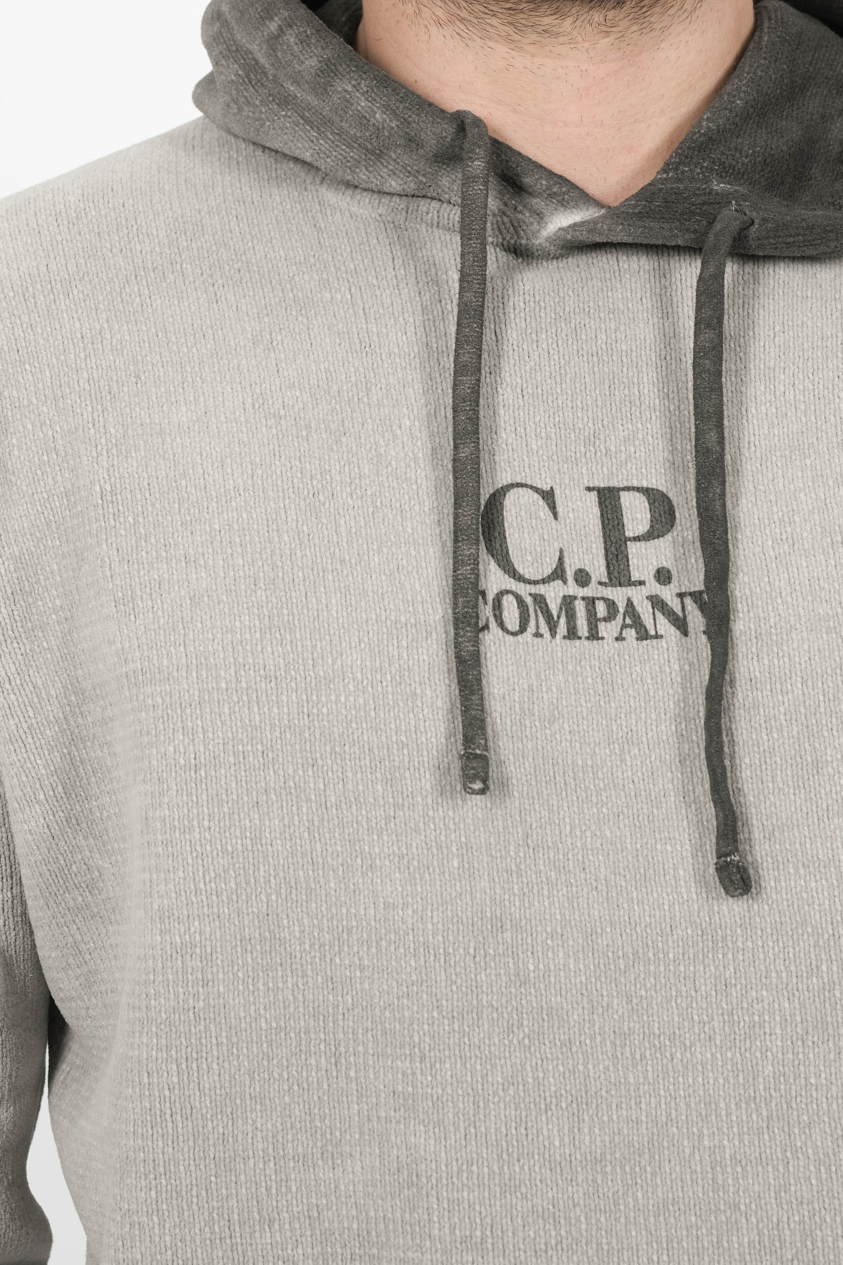 SWEAT C.P COMPANY A CAPUCHE EFFET VELOUR DEGRADE GRIS N072A-935