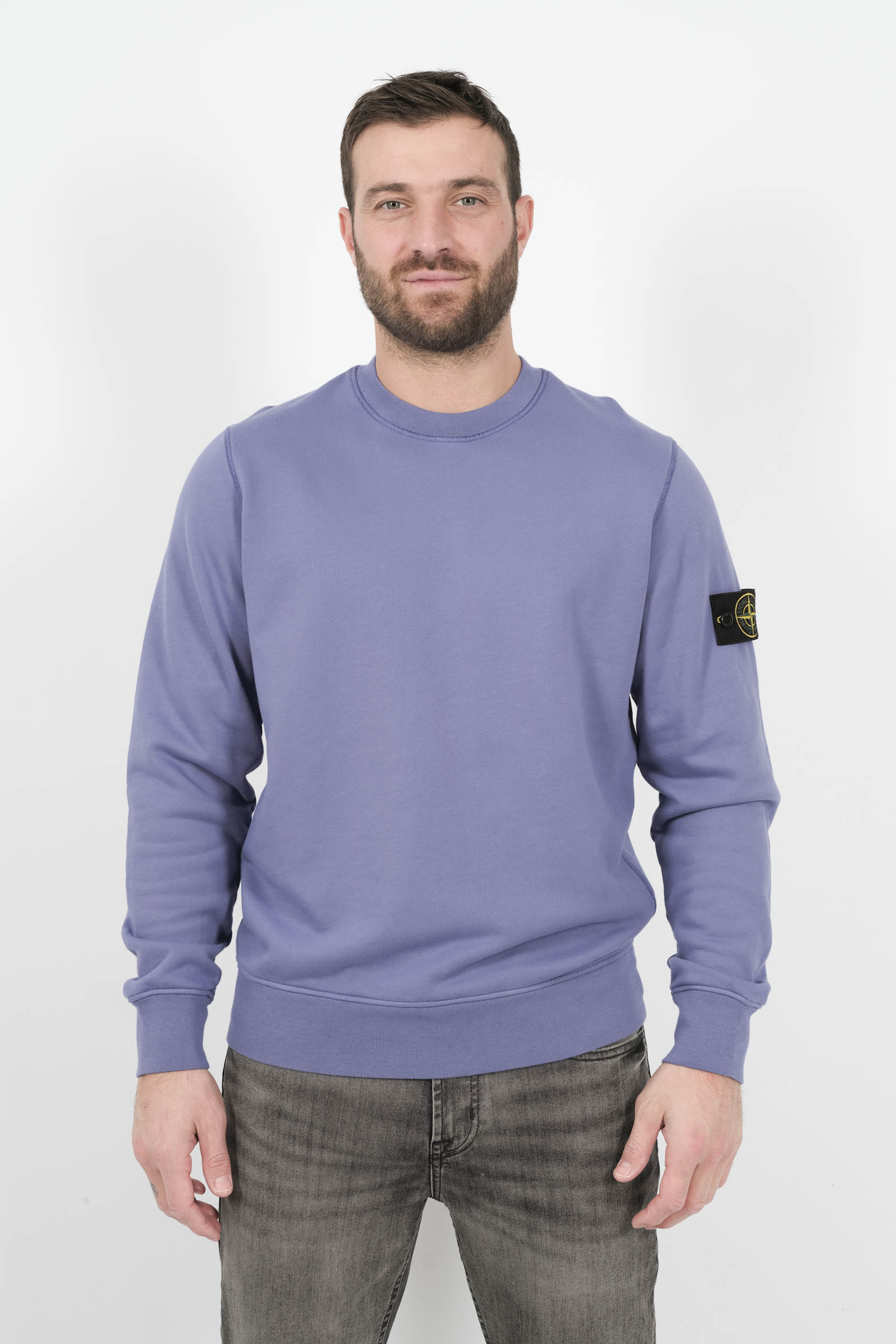 SWEAT STONE ISLAND COL ROND VIOLET S156144S51-V0047