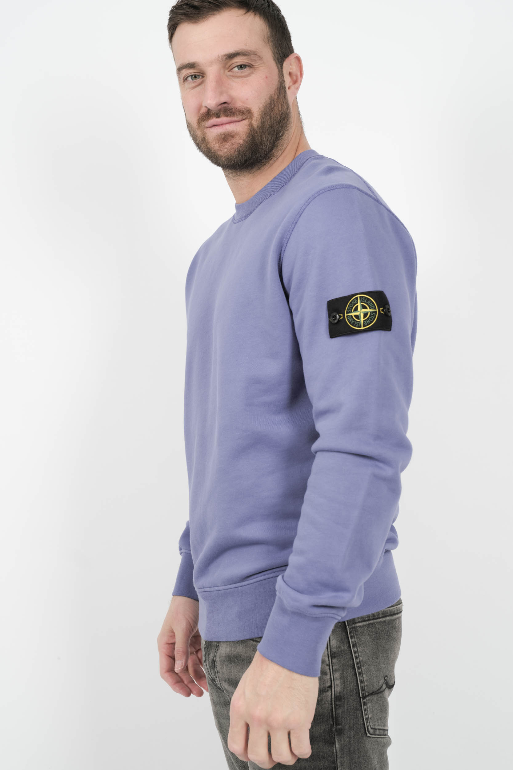 SWEAT STONE ISLAND COL ROND VIOLET S156144S51-V0047