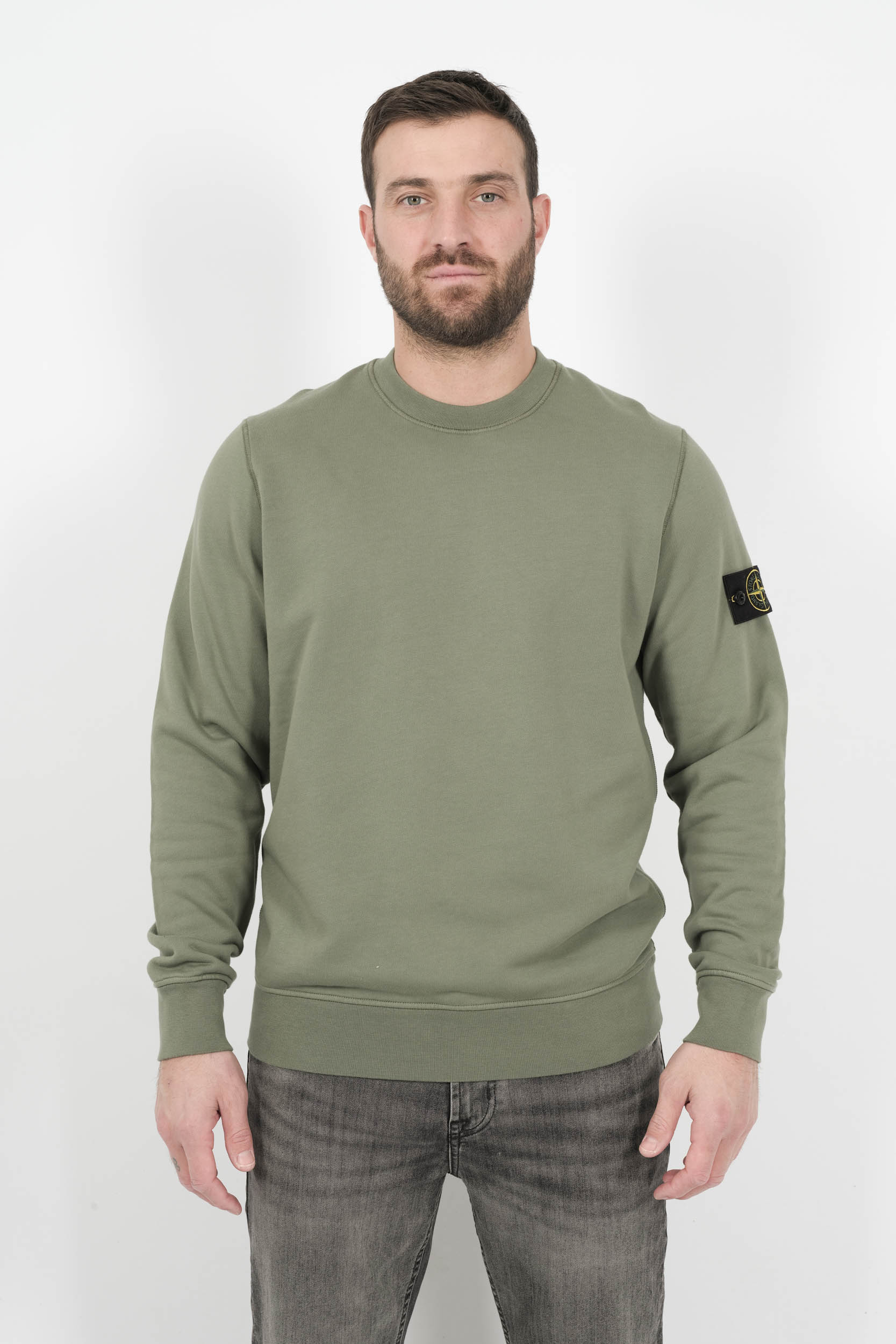 SWEAT STONE ISLAND COL ROND VERT S156144S51-V0059