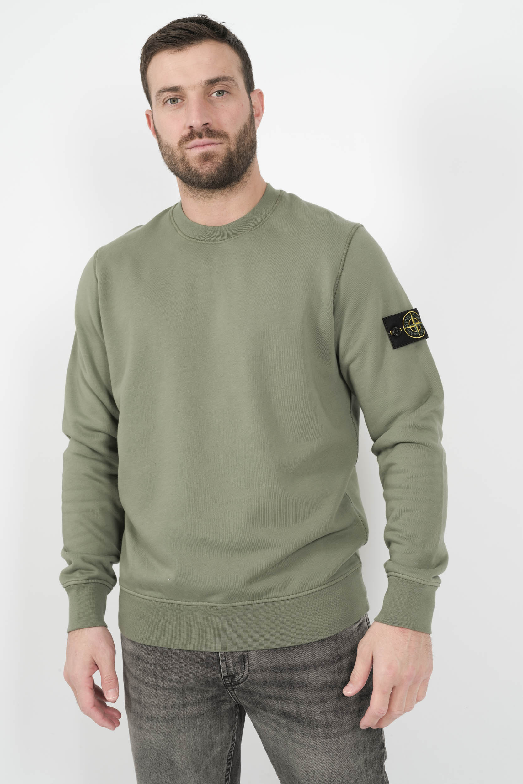 SWEAT STONE ISLAND COL ROND VERT S156144S51-V0059