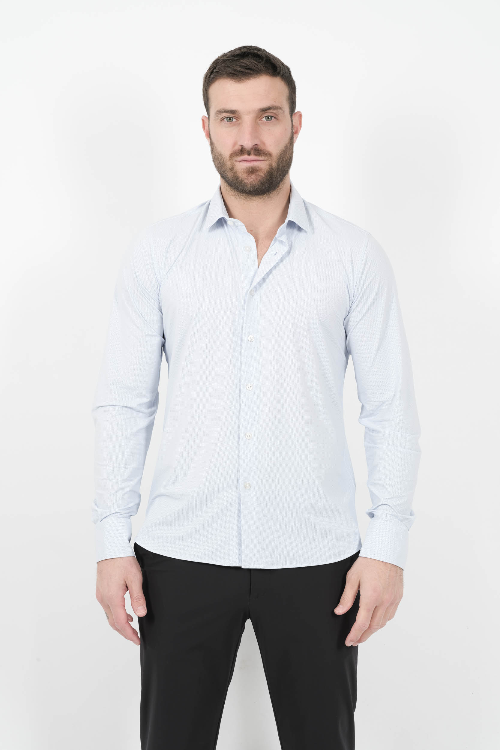 CHEMISE RRD A POIS BLEU 25254-V05