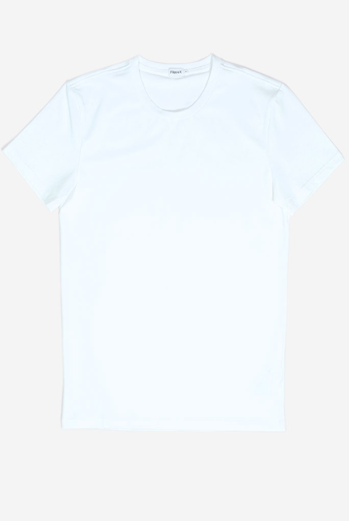 T-SHIRT COL ROND FILIPPA K BLANC M. SOFT LYCRA 10704-1009