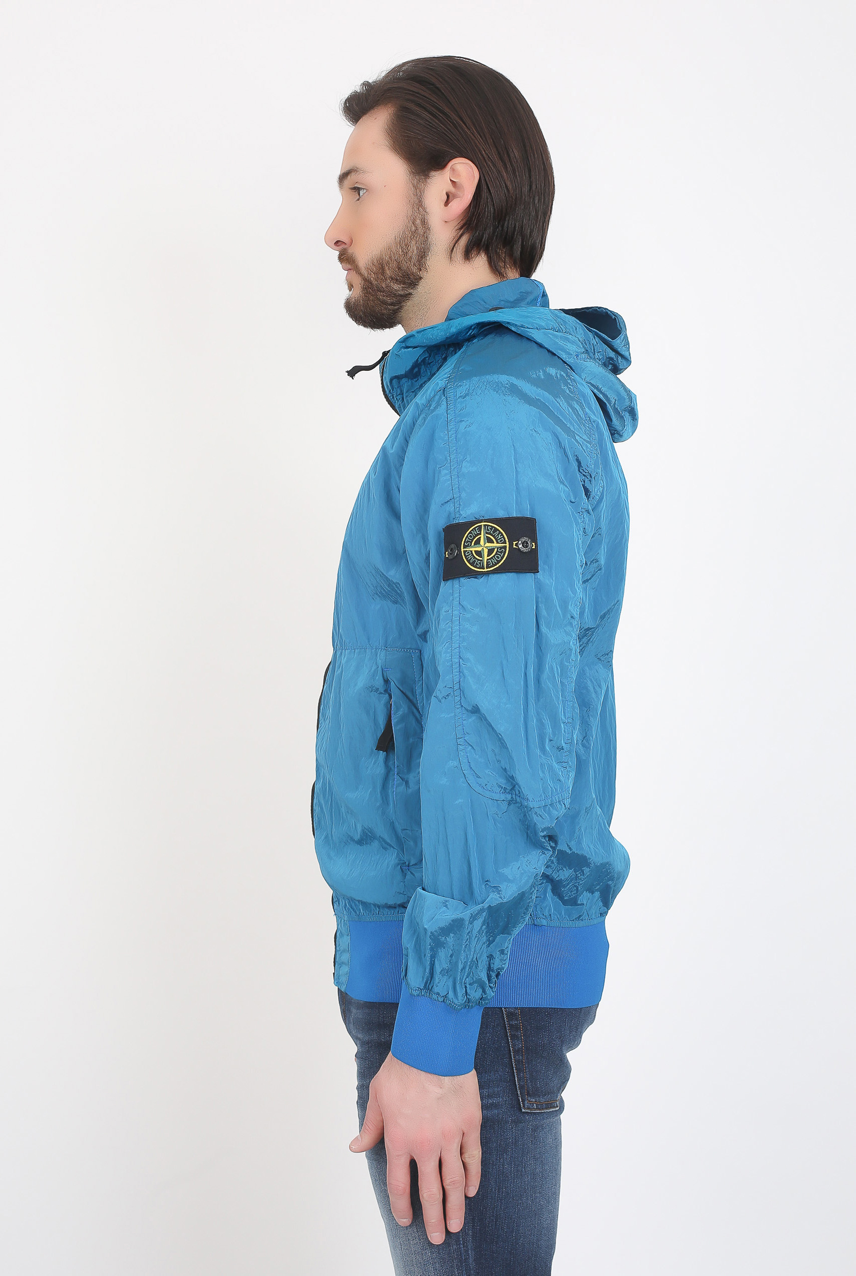 BLOUSON STONE ISLAND NYLON METAL WATRO BLEU 681545047-V0023