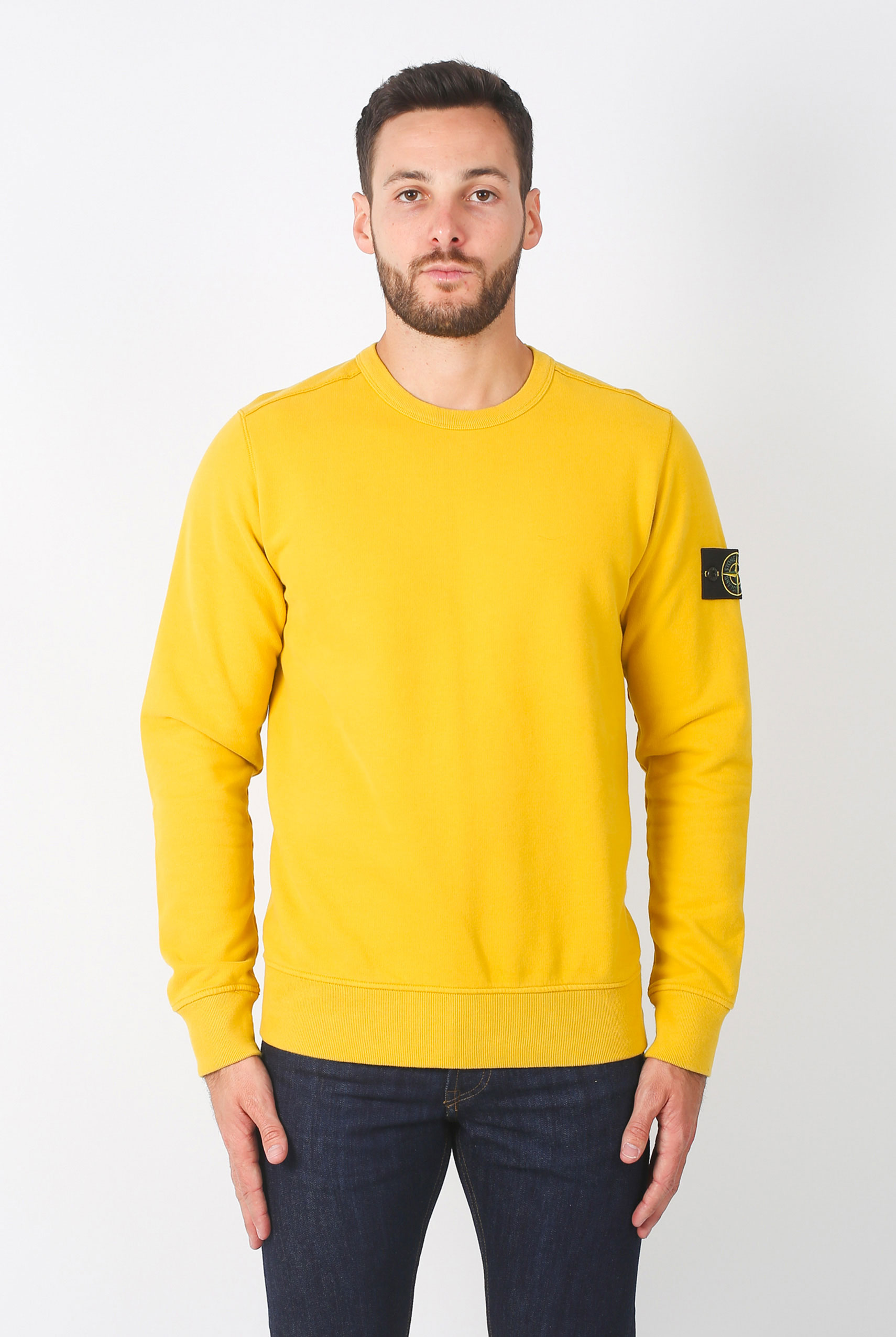 SWEAT STONE ISLAND MOUTARDE 691562720 V0034