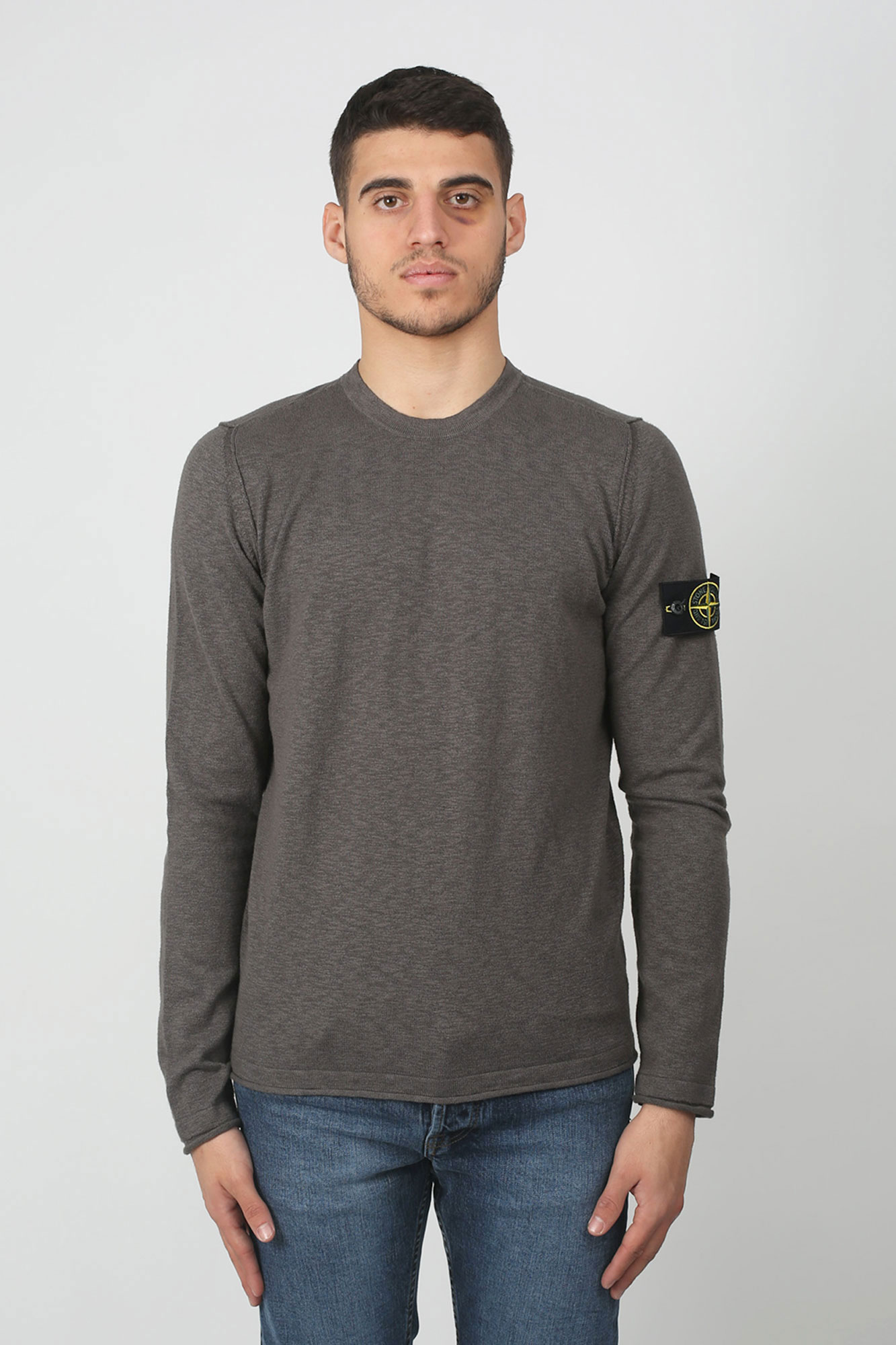 PULL STONE ISLAND BLEU GRIS 7015502B0-V0063