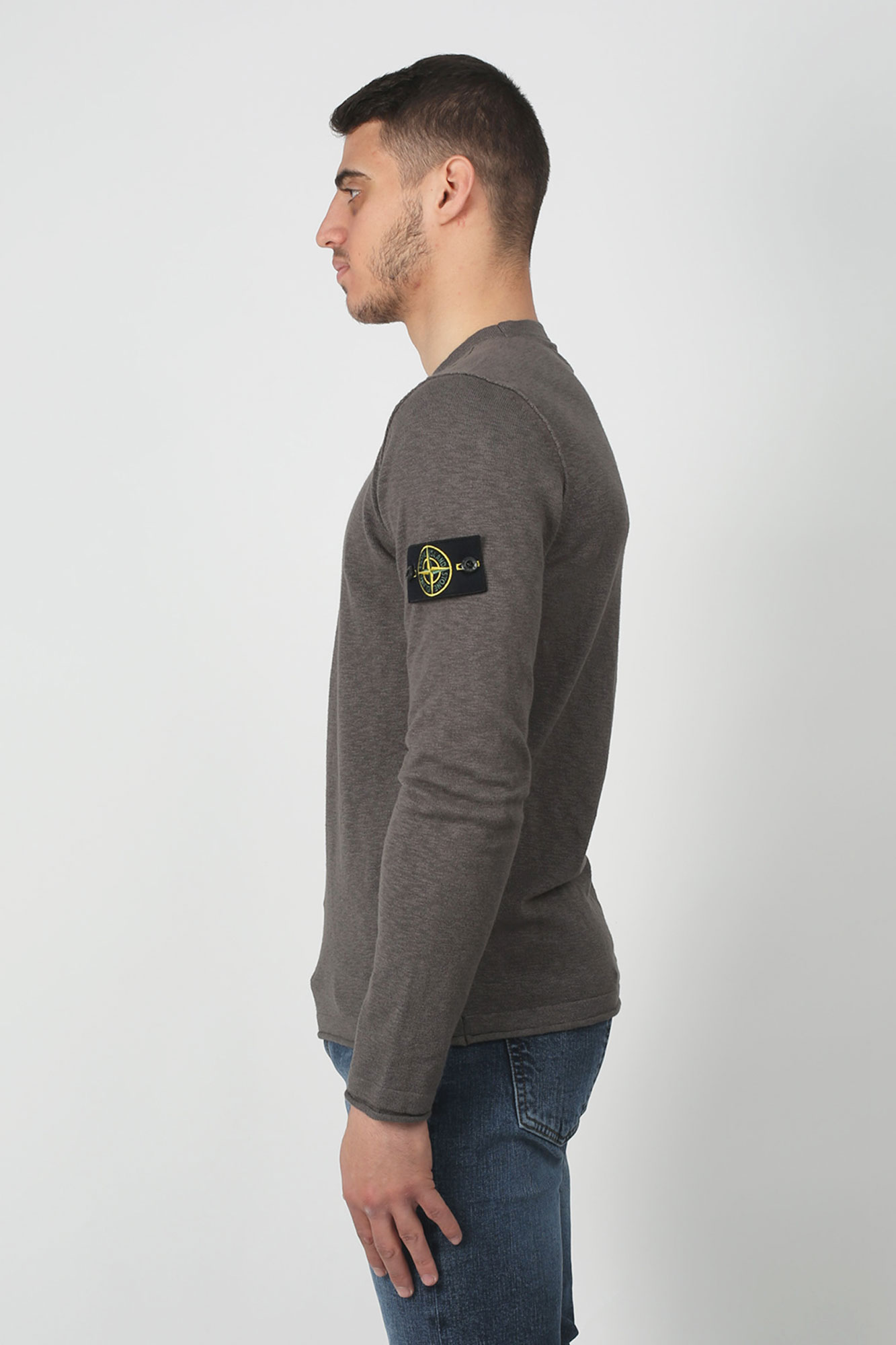 PULL STONE ISLAND BLEU GRIS 7015502B0-V0063