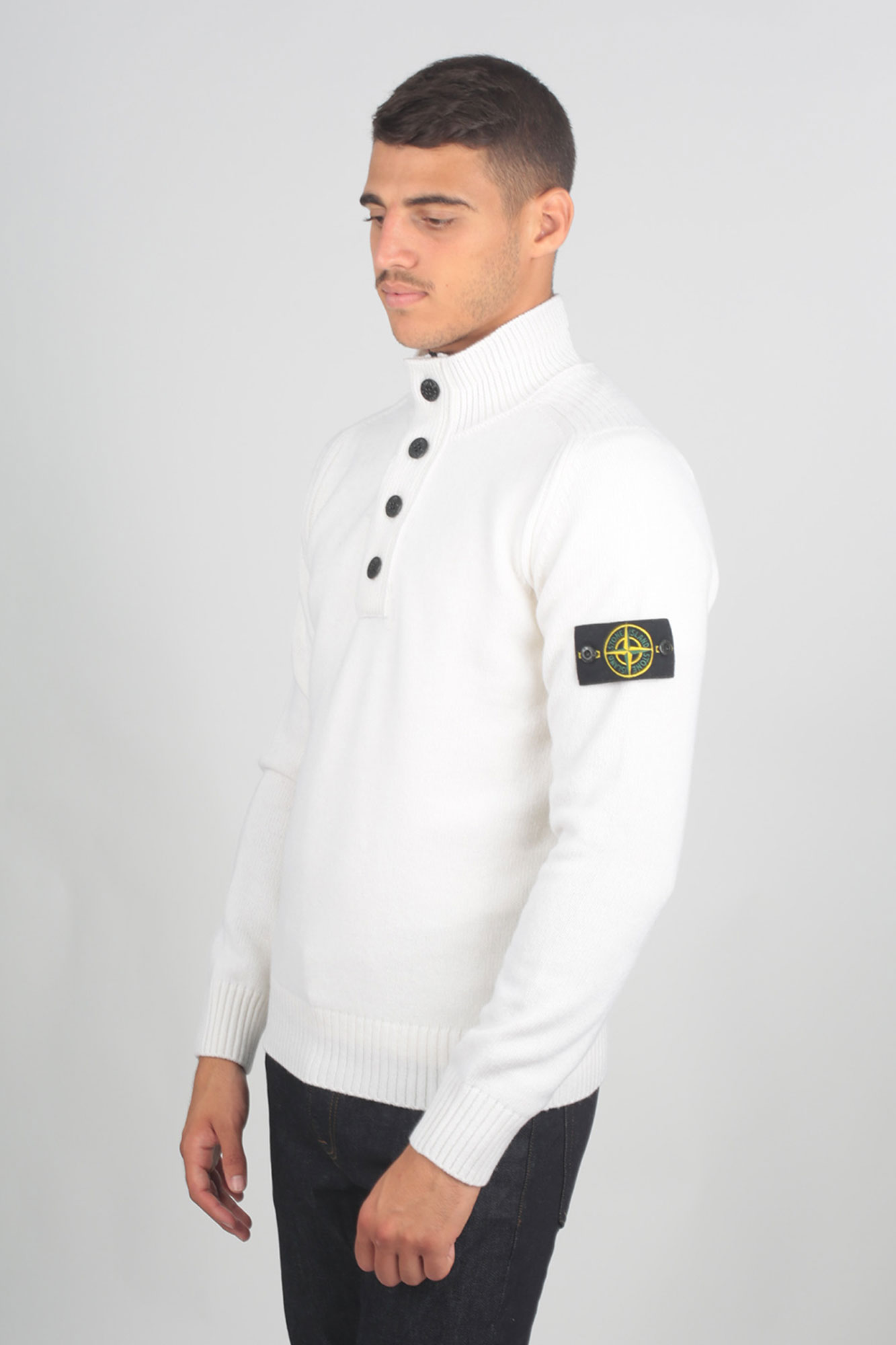 PULL STONE ISLAND BLANC 7115532A3-V0099