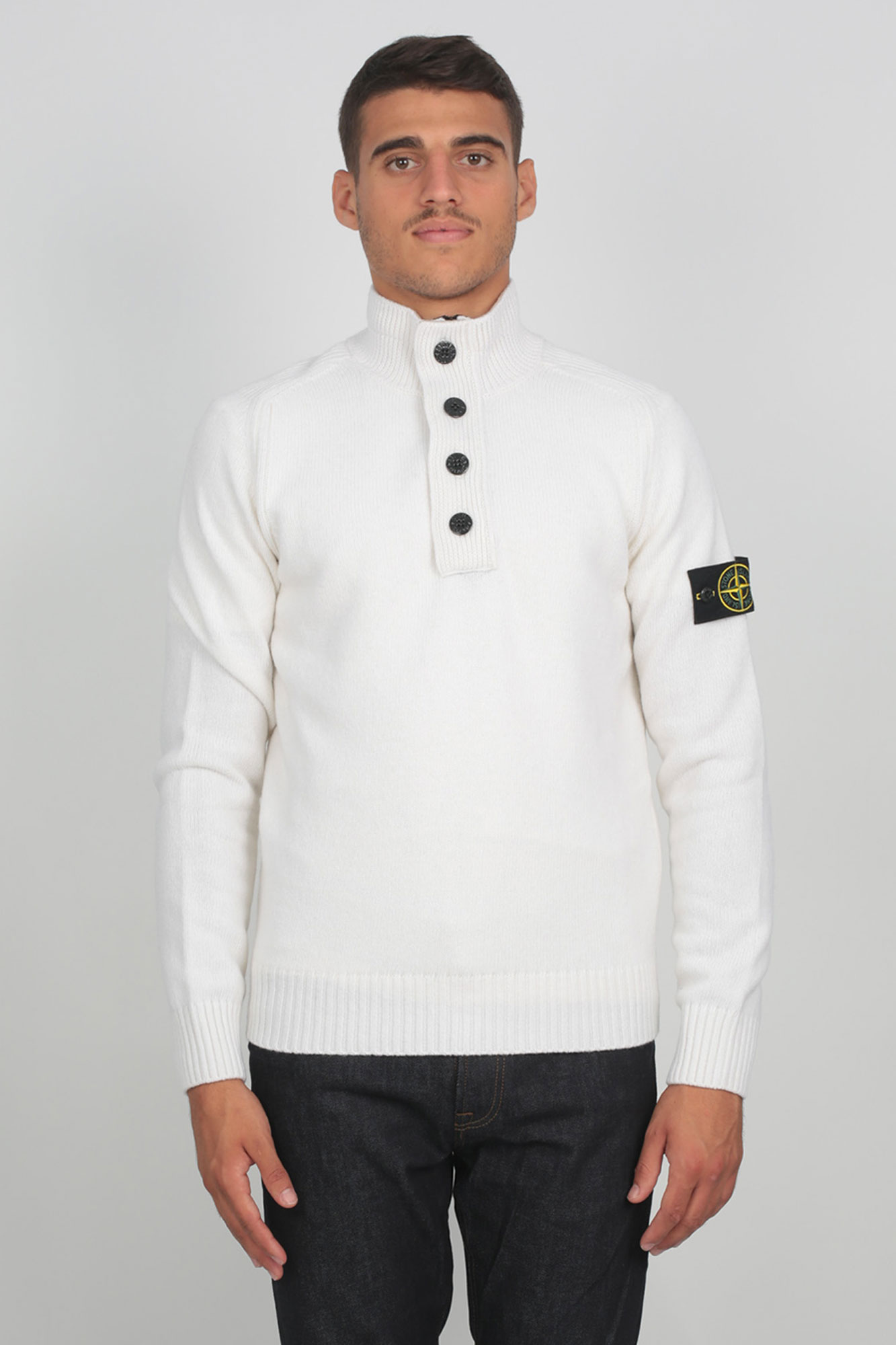 PULL STONE ISLAND BLANC 7115532A3-V0099