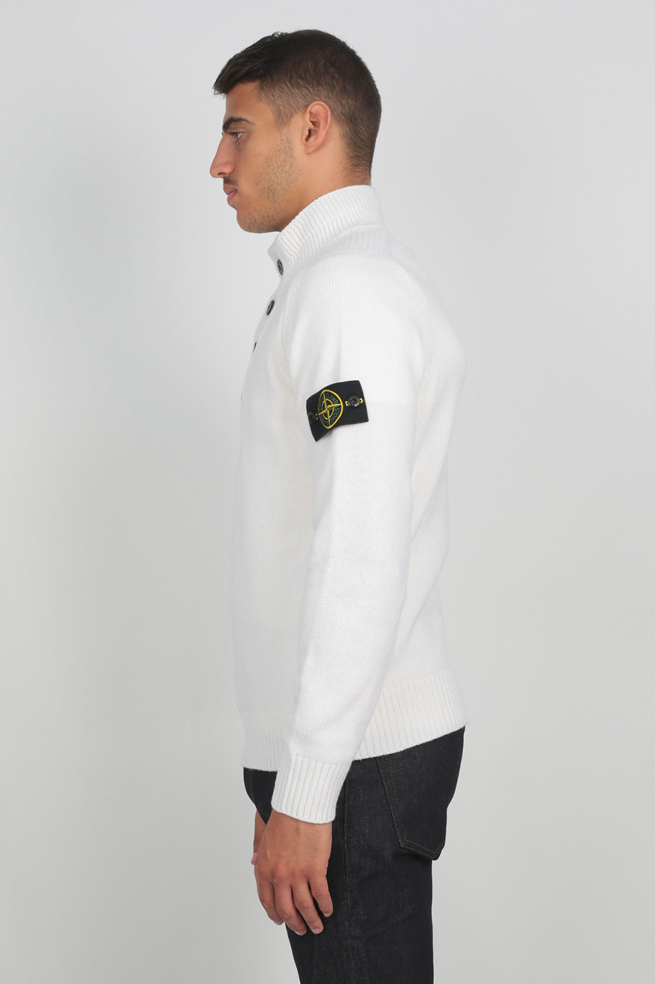 PULL STONE ISLAND BLANC 7115532A3-V0099