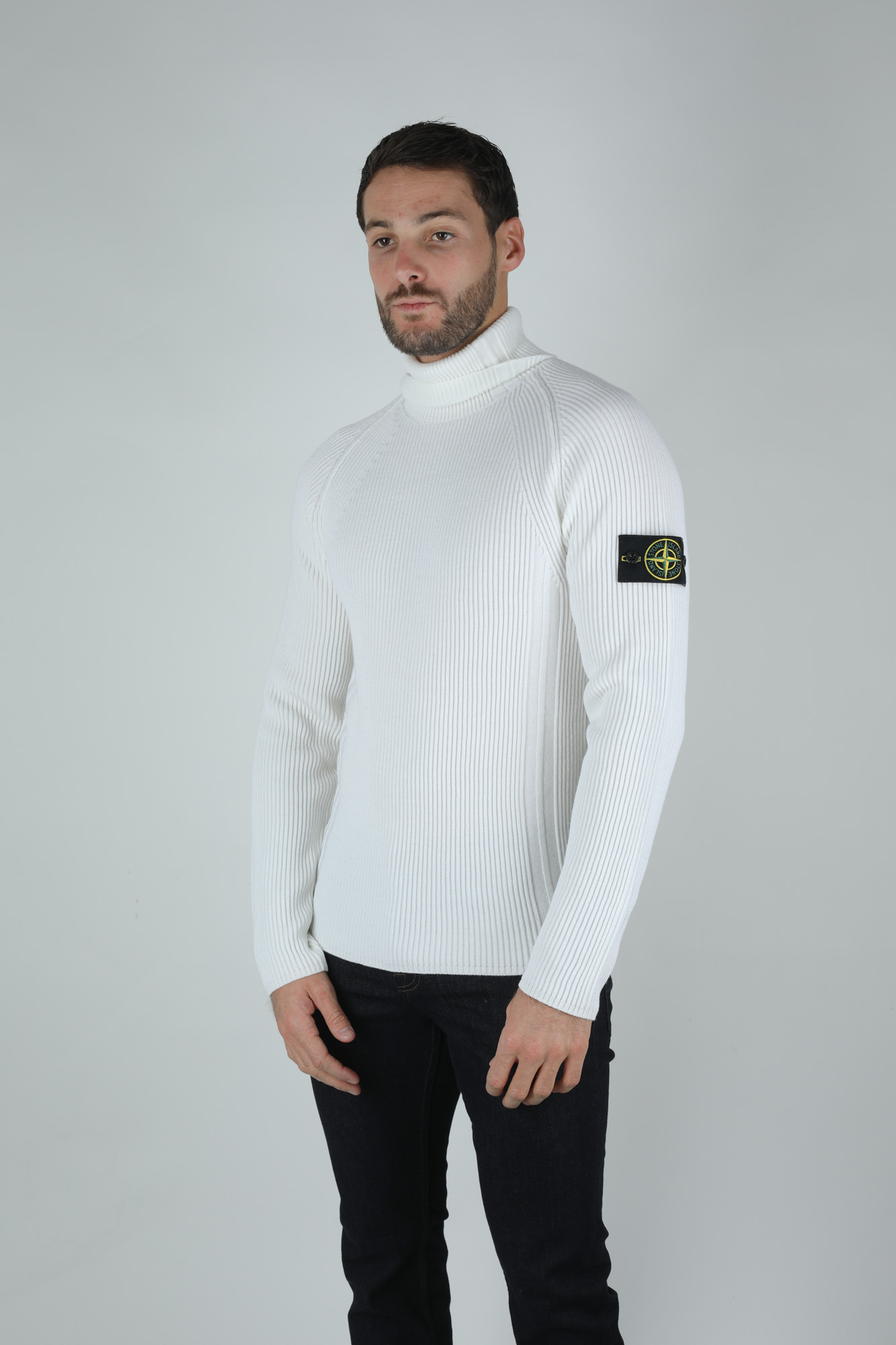 PULL STONE ISLAND BLANC 7115542C2-V0099