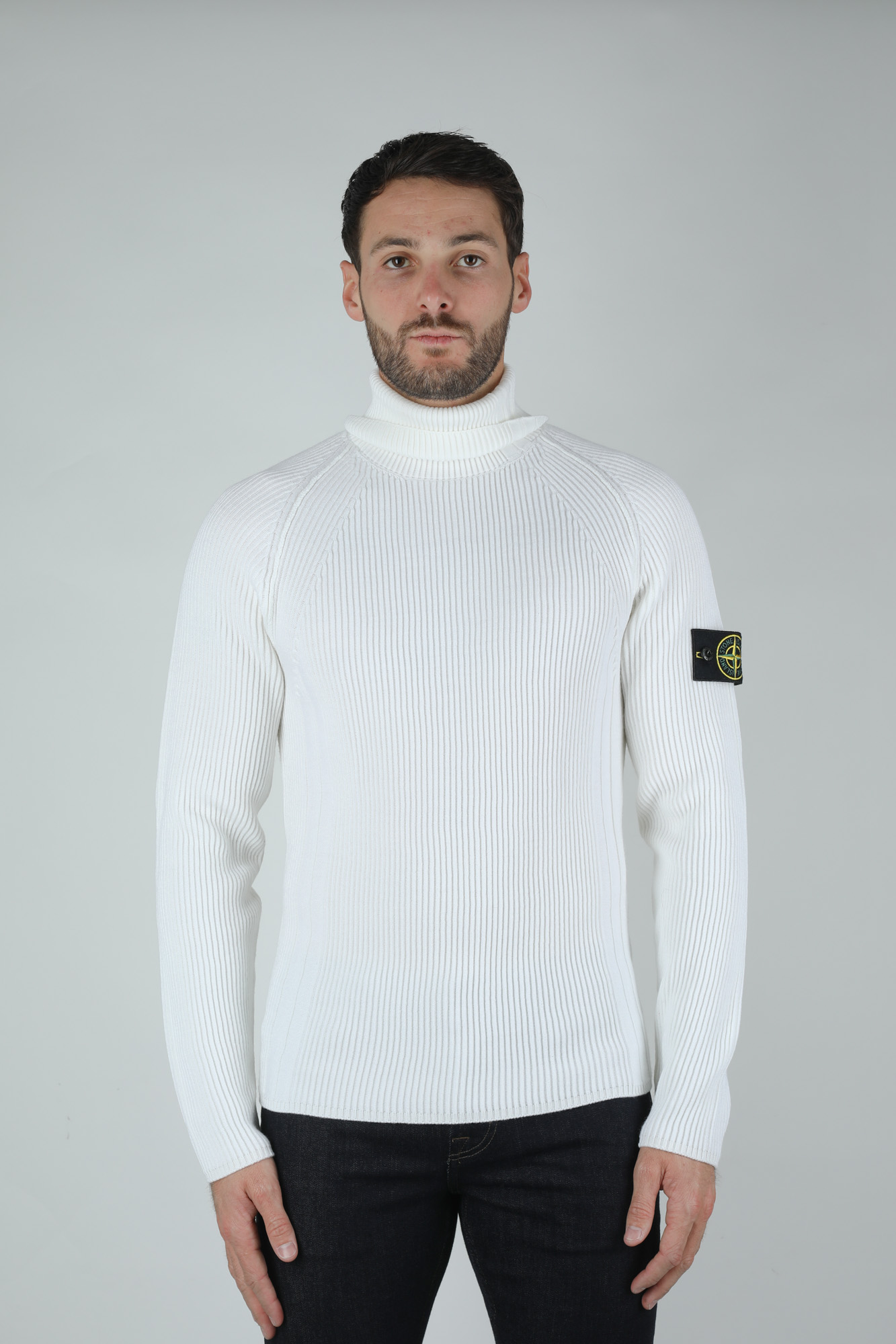 PULL STONE ISLAND BLANC 7115542C2-V0099