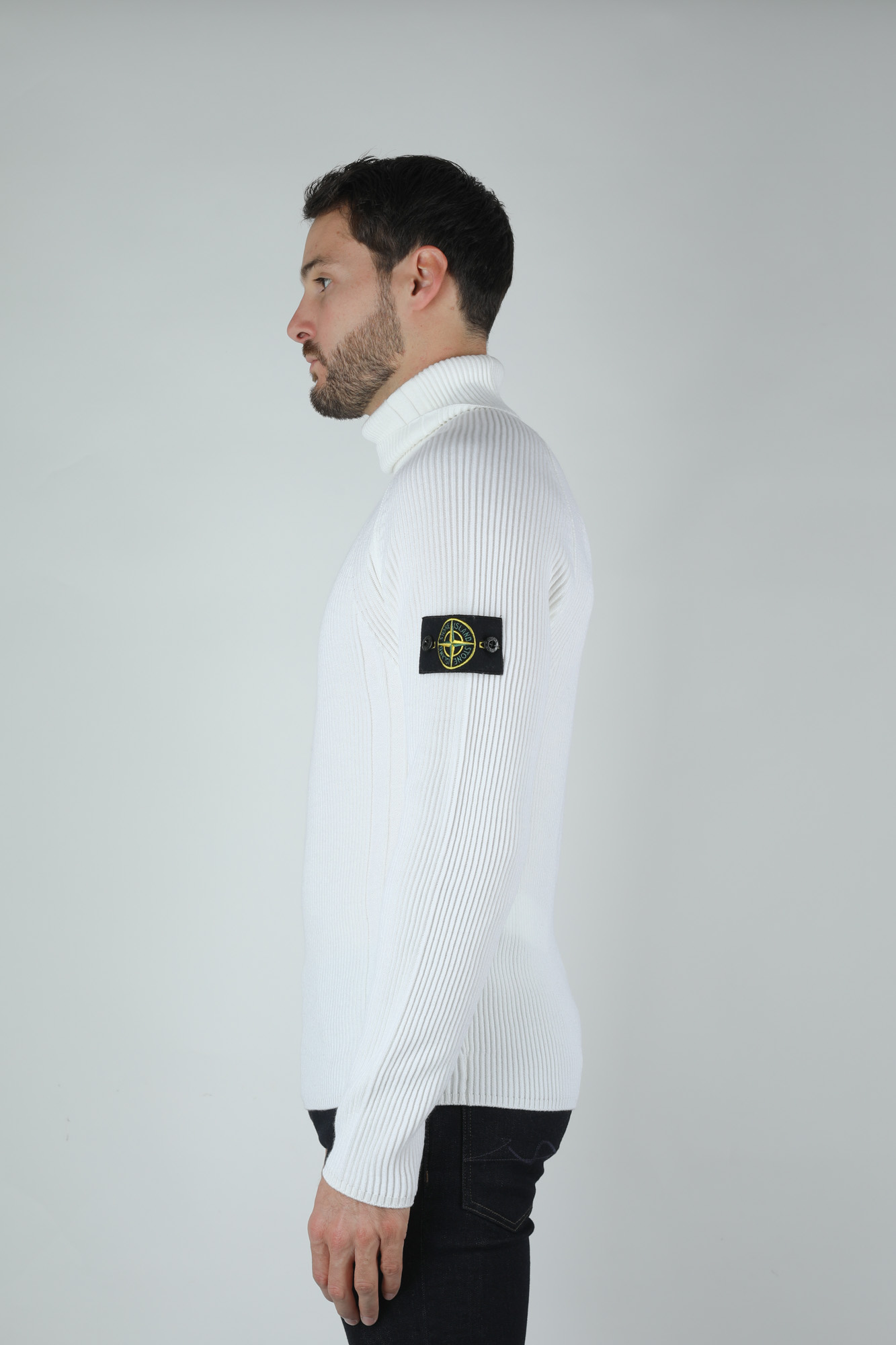 PULL STONE ISLAND BLANC 7115542C2-V0099