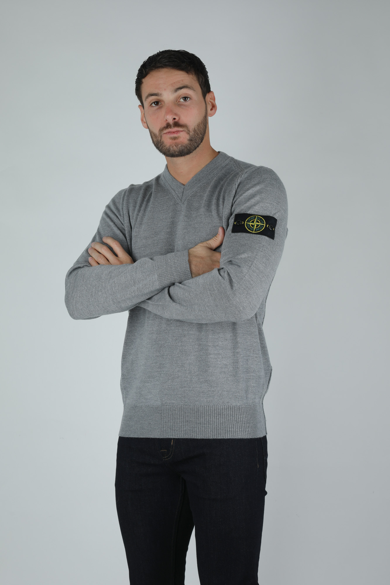 PULL STONE ISLAND GRIS 7115584C4-V0061