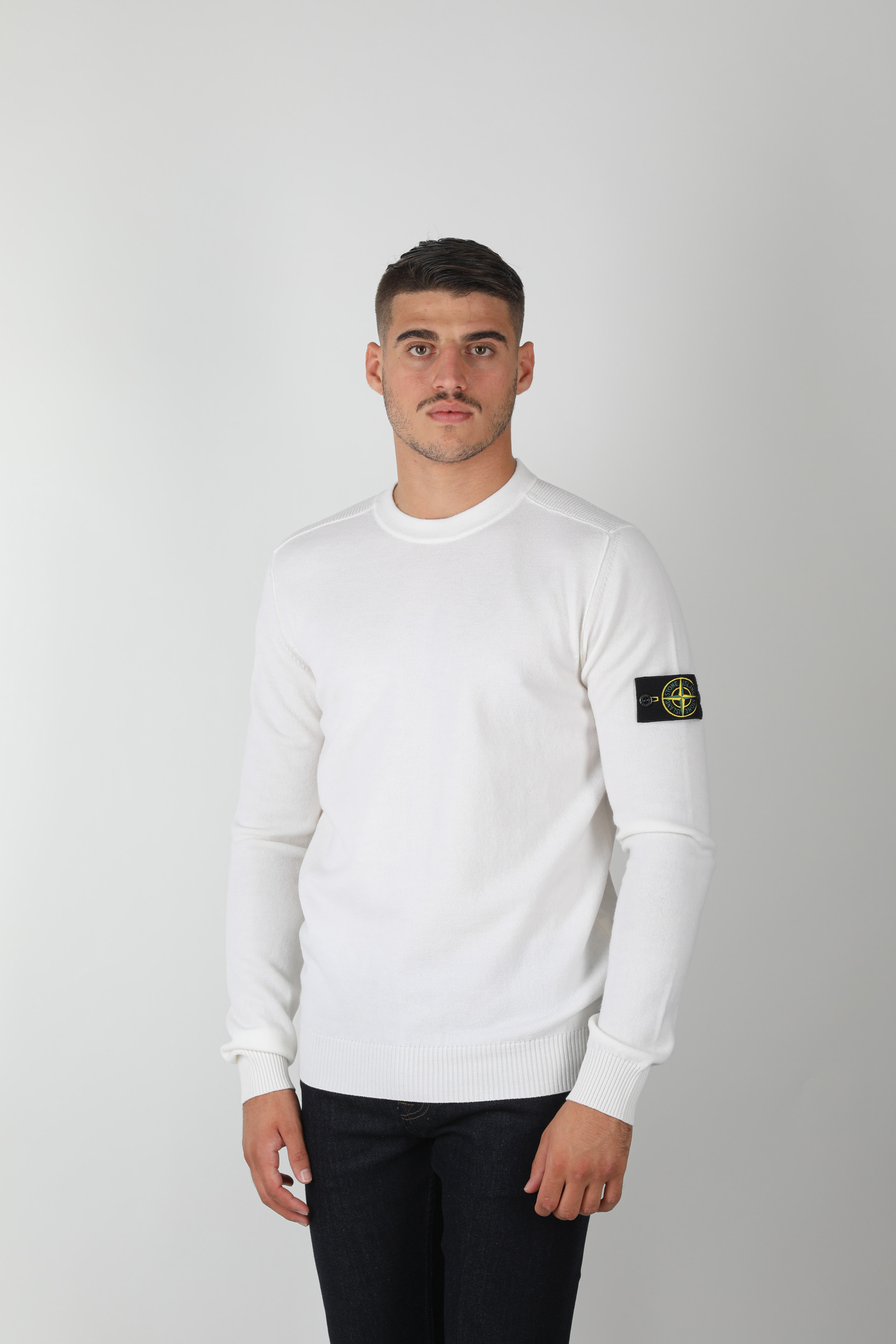 PULL STONE ISLAND BLANC 7315591A1-V0099