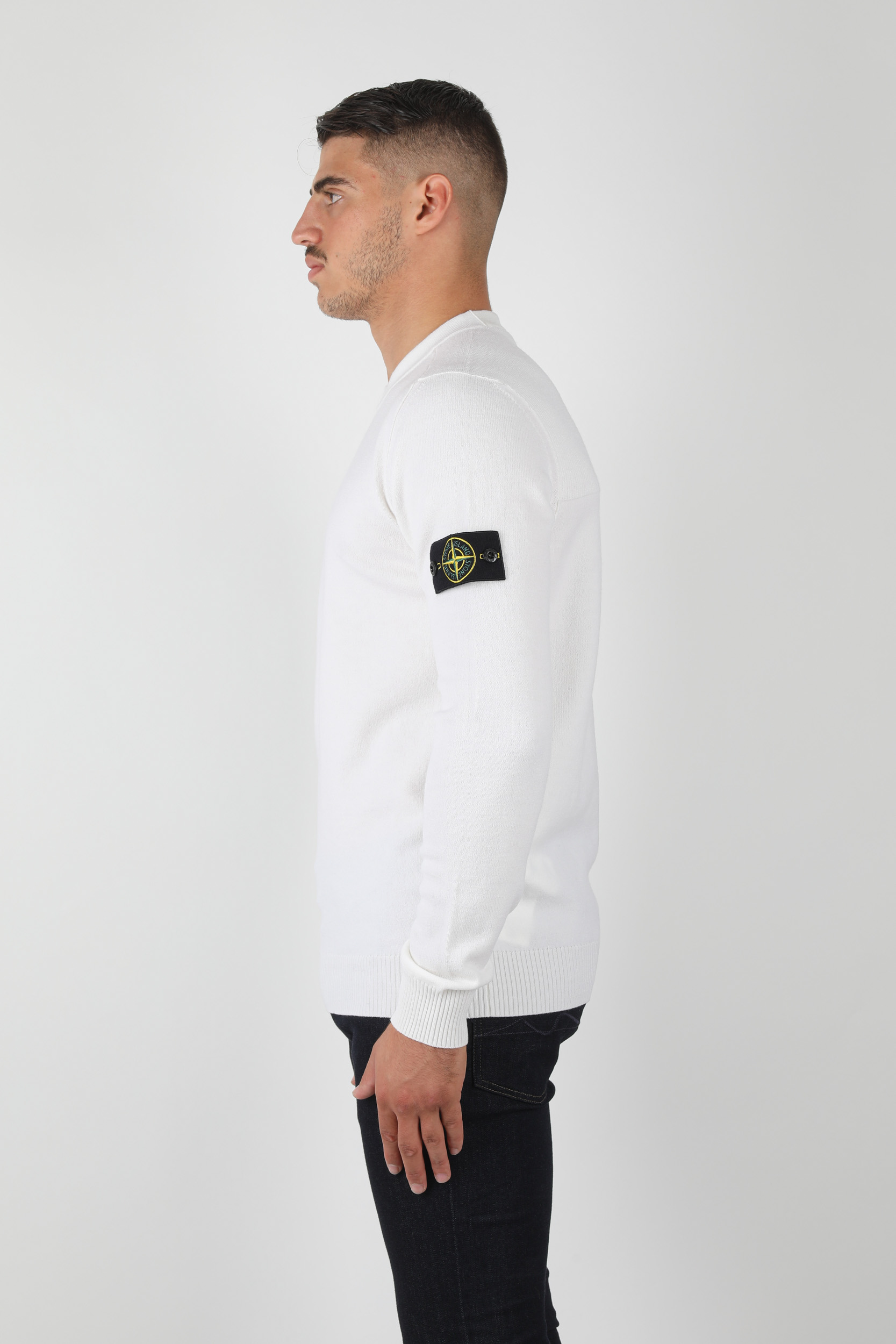 PULL STONE ISLAND BLANC 7315591A1-V0099