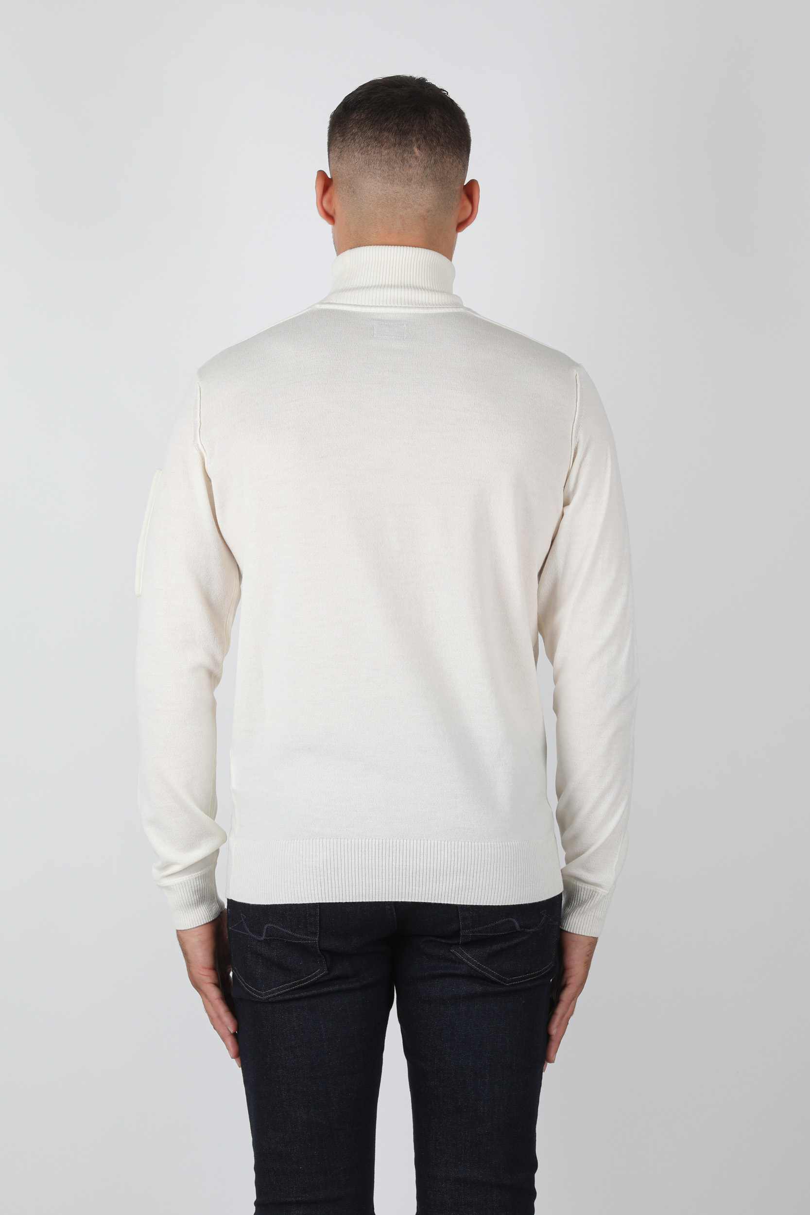 PULL COL ROULE C.P COMPANY BLANC N101A-103