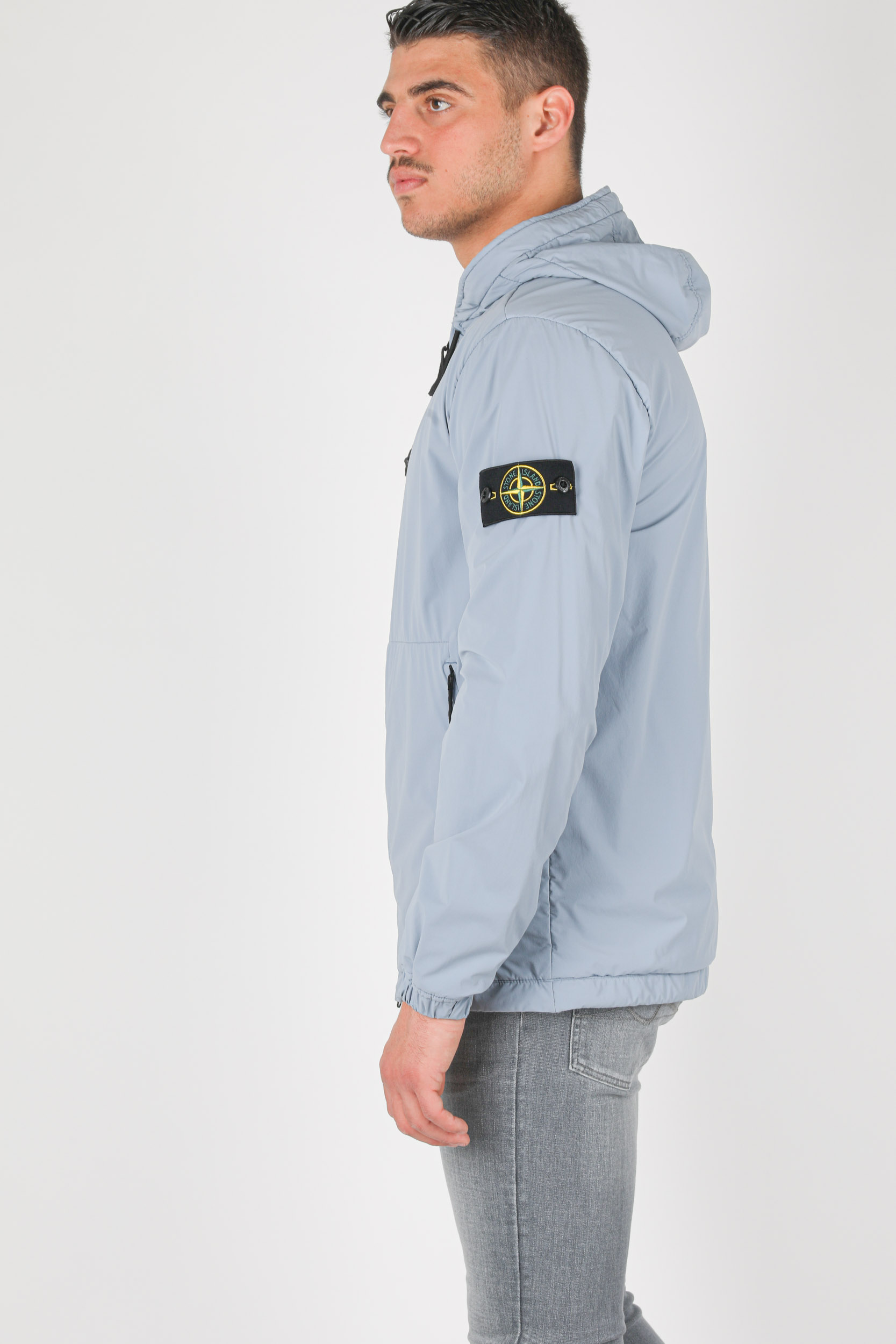 VESTE STONE ISLAND NYLON STRETCH BLEU CIEL 741542731-V0046