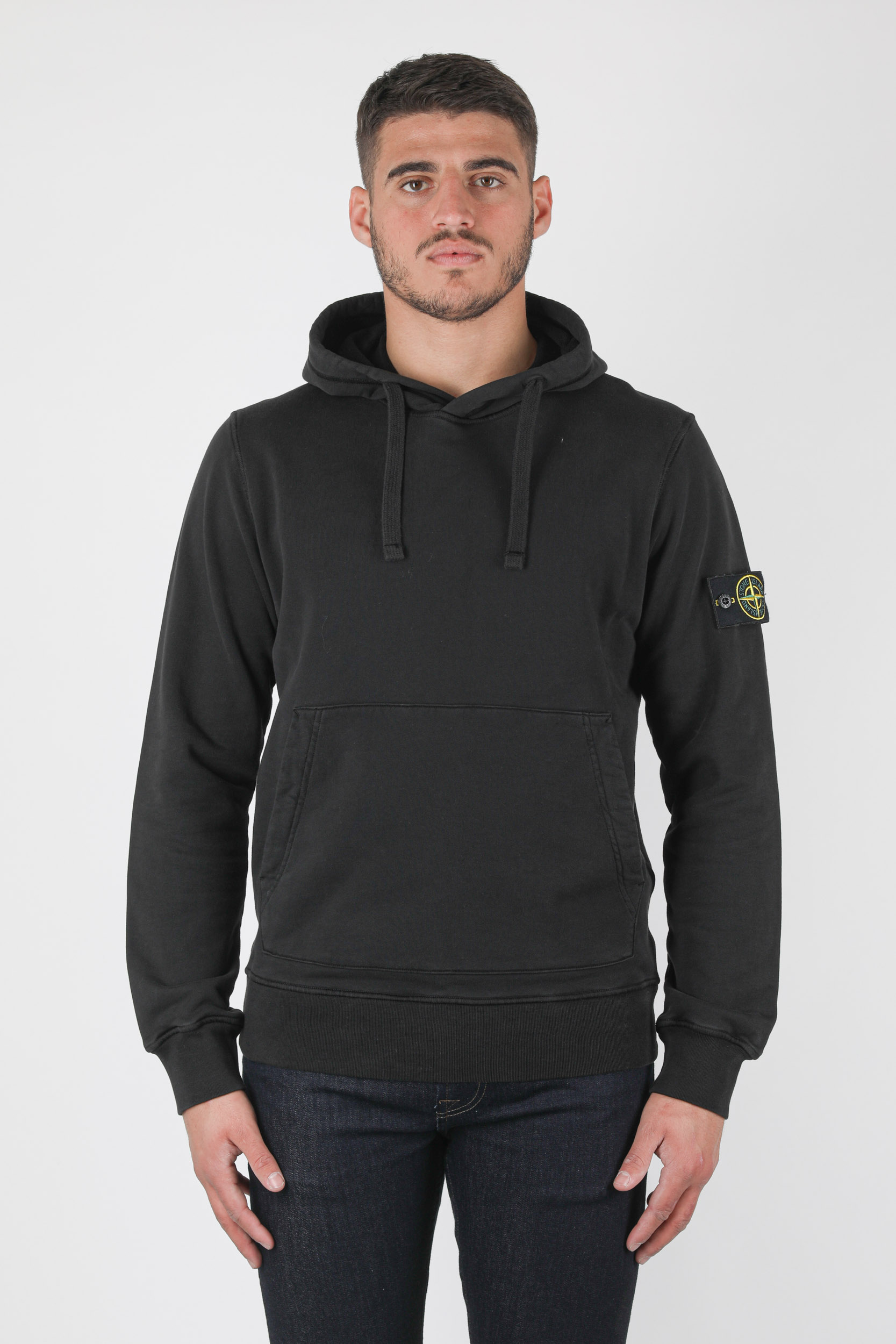 SWEAT A CAPUCHE STONE ISLAND NOIR 741564151-V0029