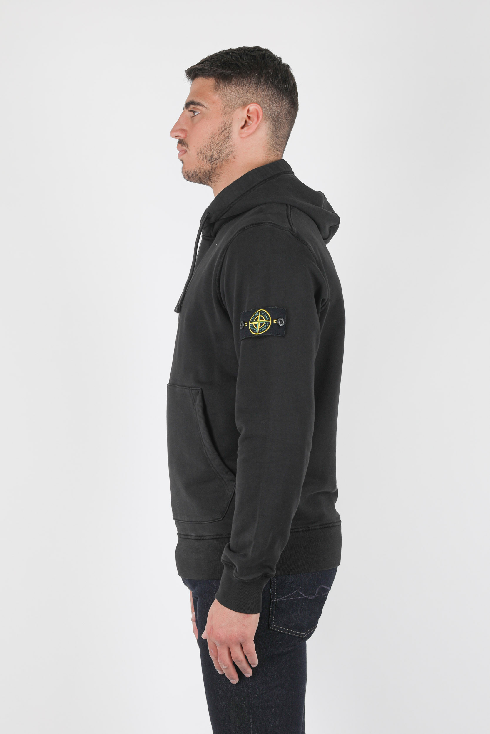 SWEAT A CAPUCHE STONE ISLAND NOIR 741564151-V0029