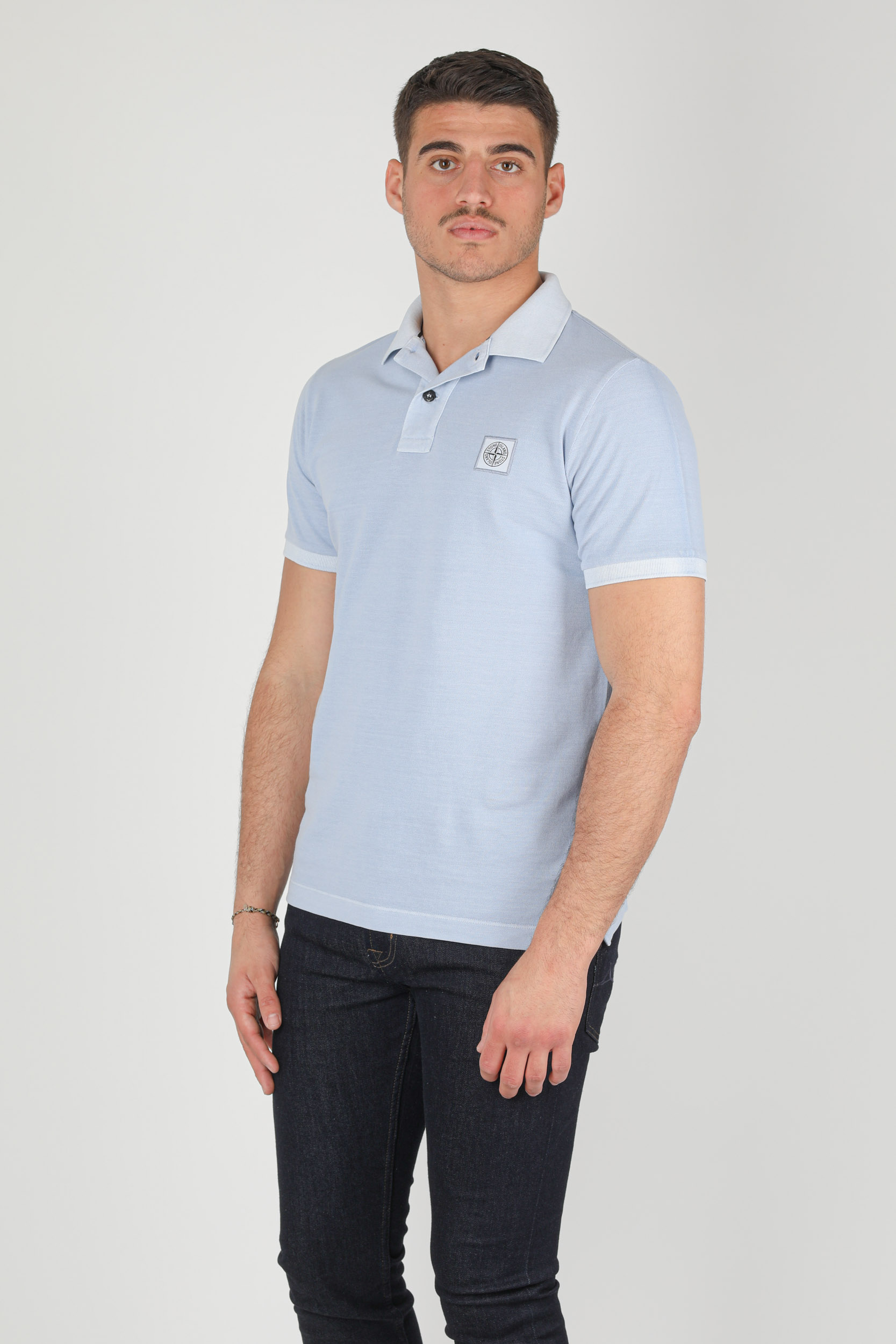 POLO STONE ISLAND BLEU CIEL STONE WASHED 741522S67-V0041