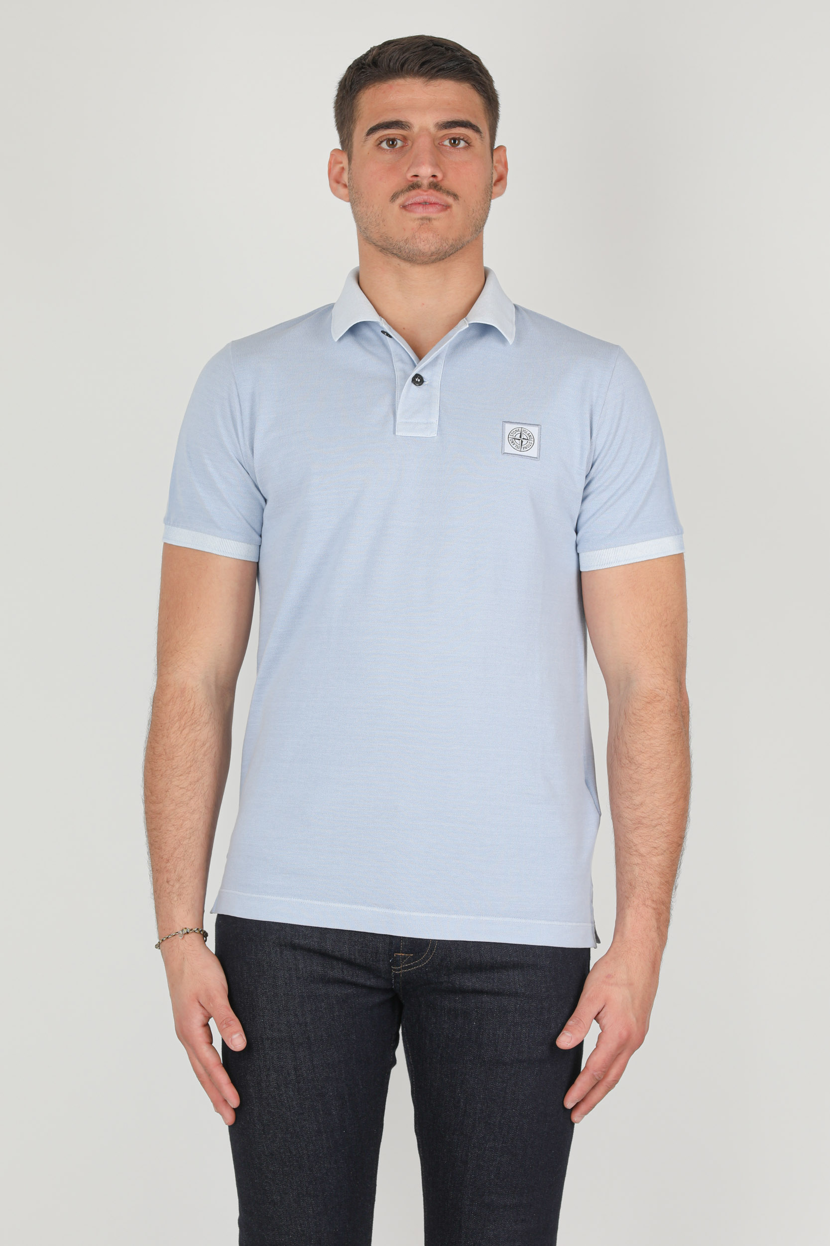 POLO STONE ISLAND BLEU CIEL STONE WASHED 741522S67-V0041