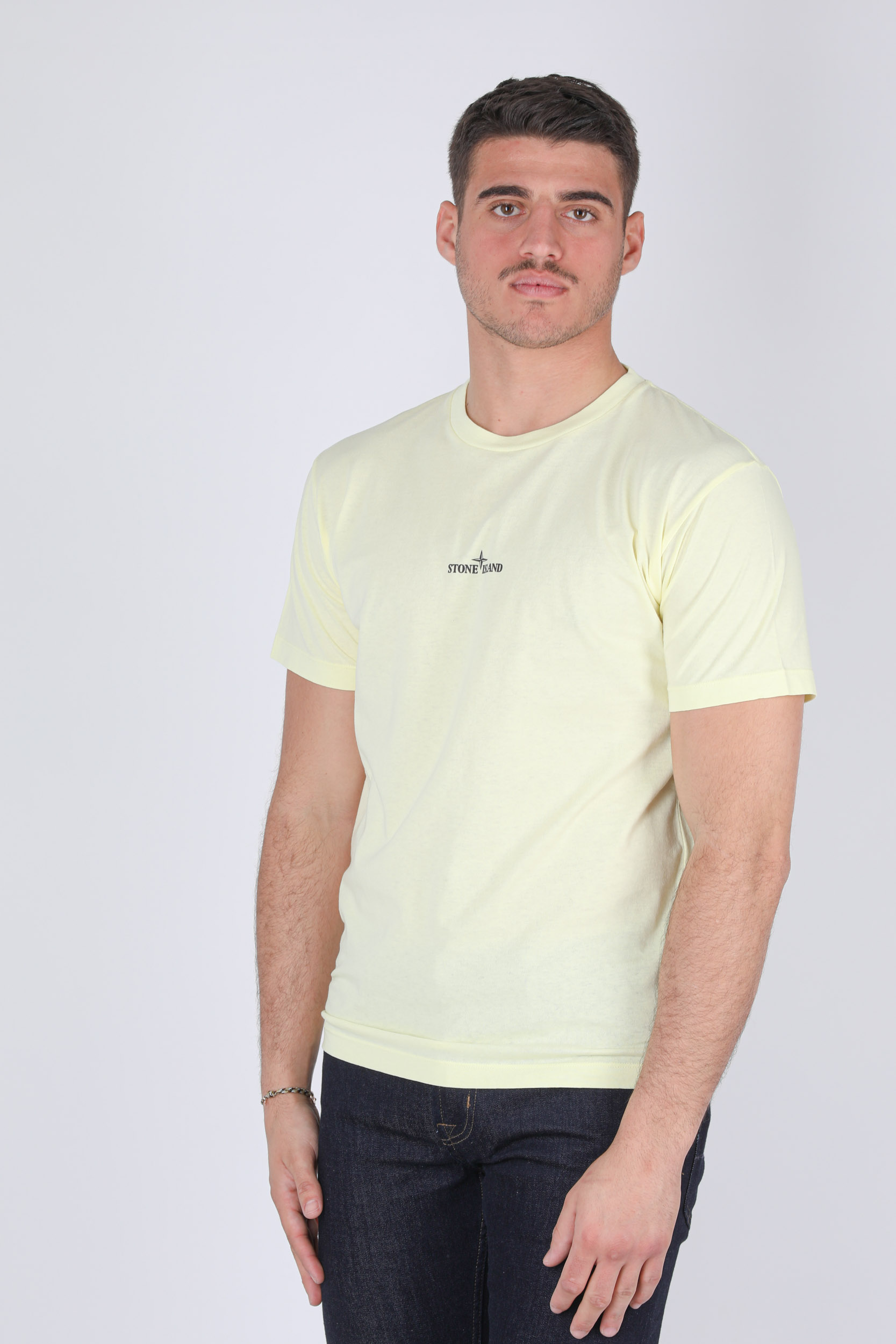 T-SHIRT STONE ISLAND JAUNE LOGO 74152NS85-V0031