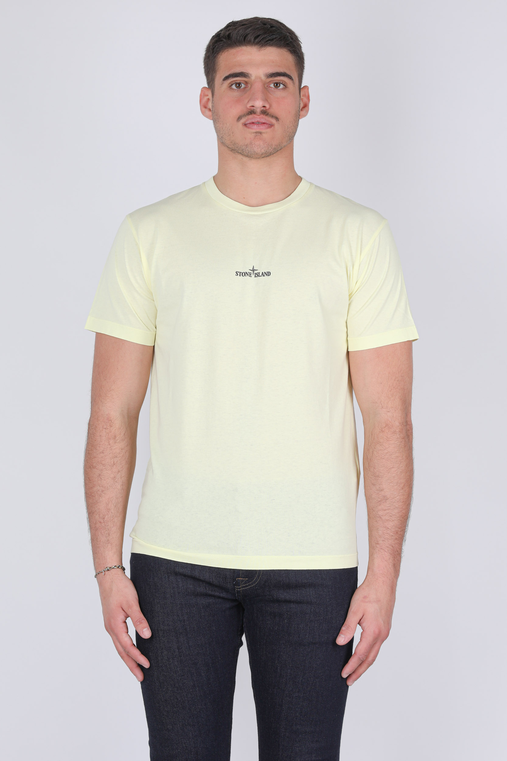 T-SHIRT STONE ISLAND JAUNE LOGO 74152NS85-V0031