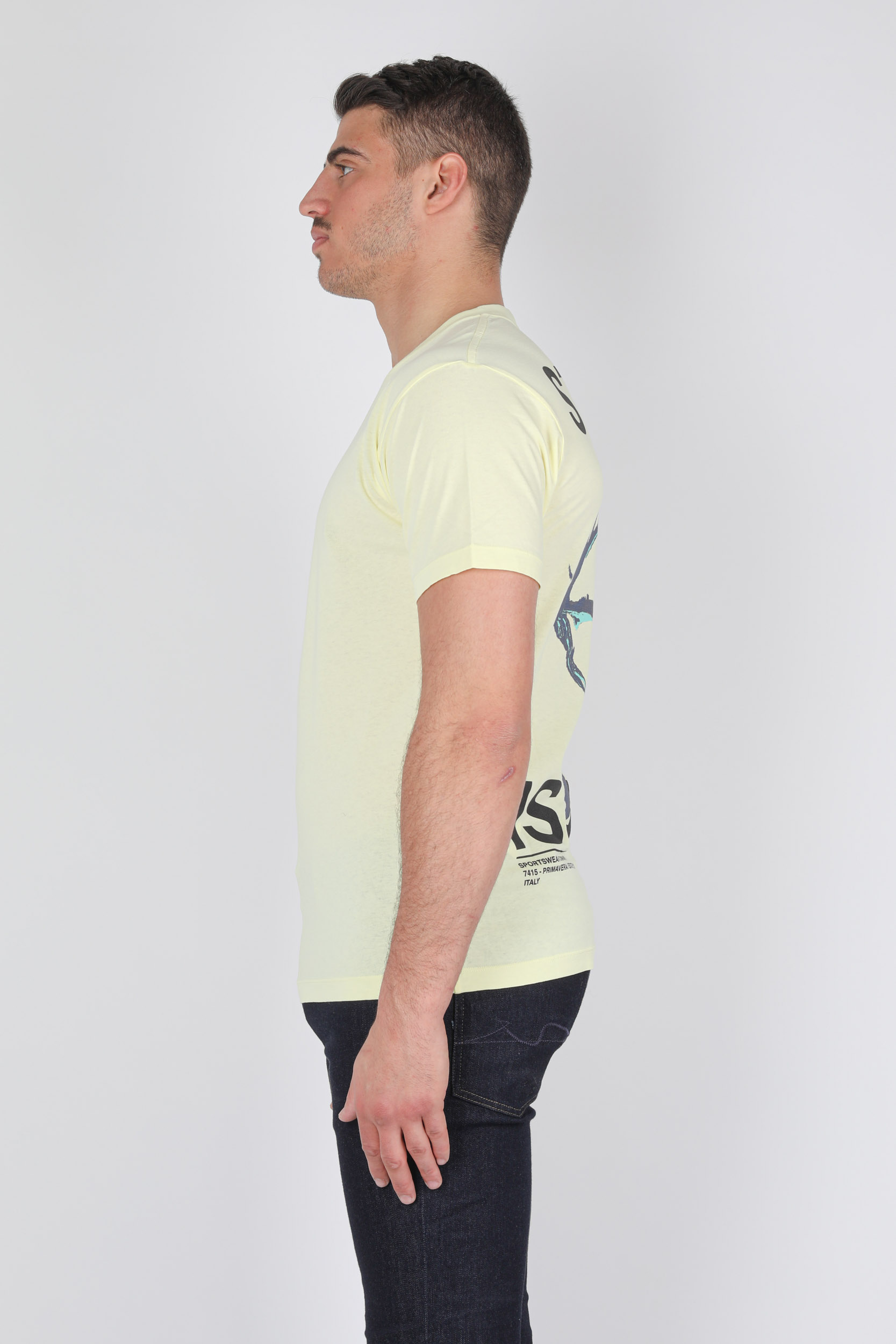 T-SHIRT STONE ISLAND JAUNE LOGO 74152NS85-V0031