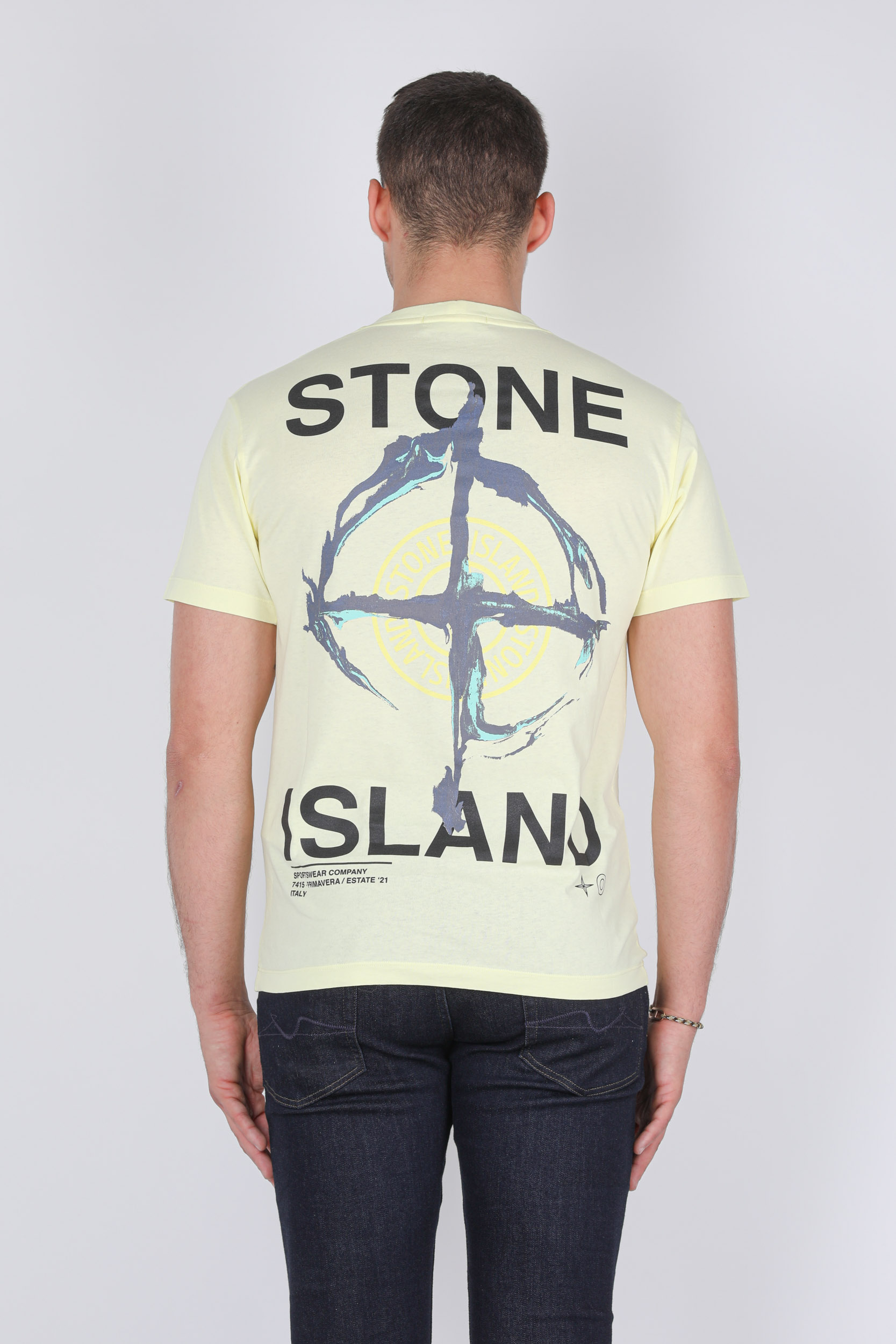 T-SHIRT STONE ISLAND JAUNE LOGO 74152NS85-V0031