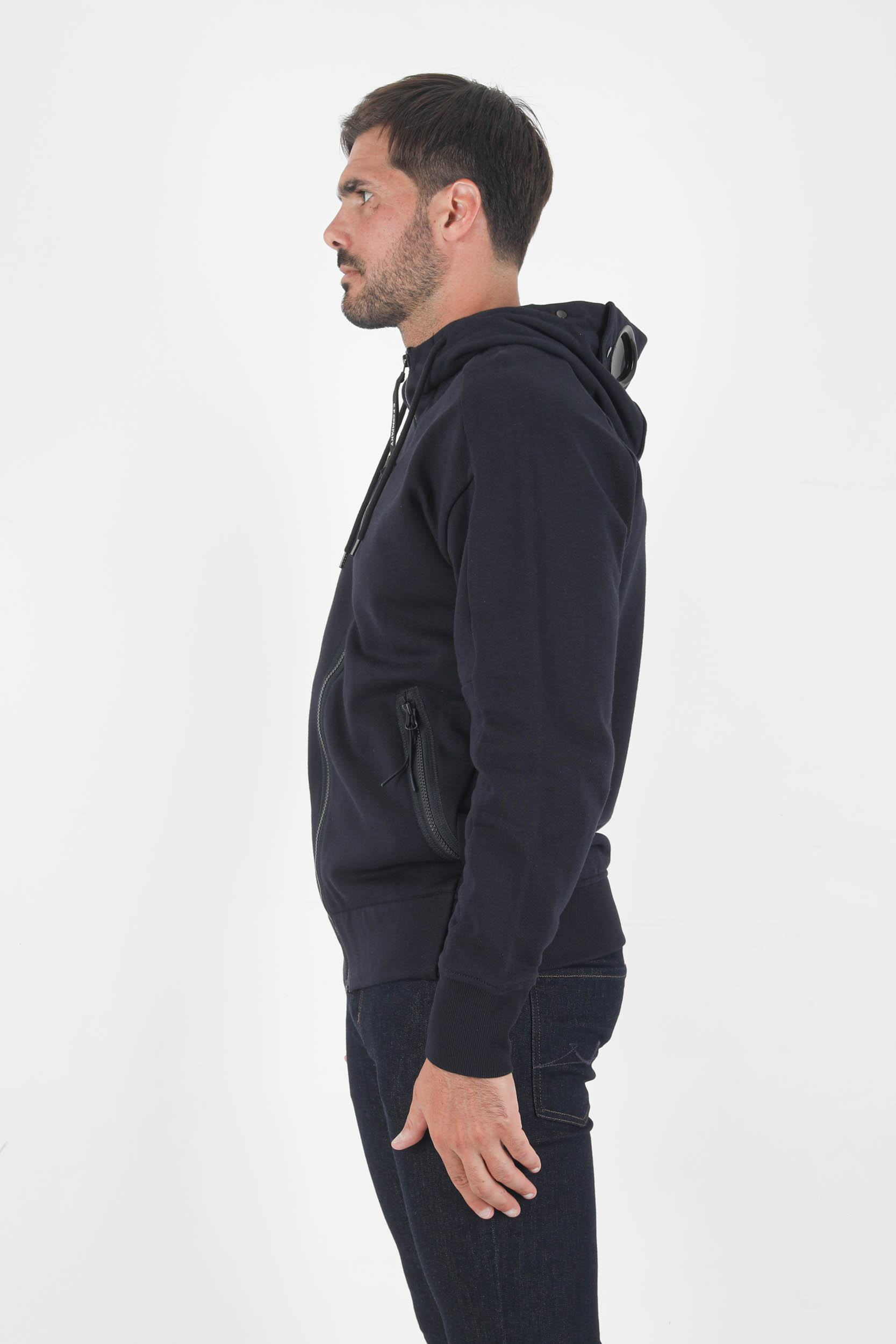 SWEAT ZIPPE AVEC LUNETTE C.P COMPANY NOIR S060A-999