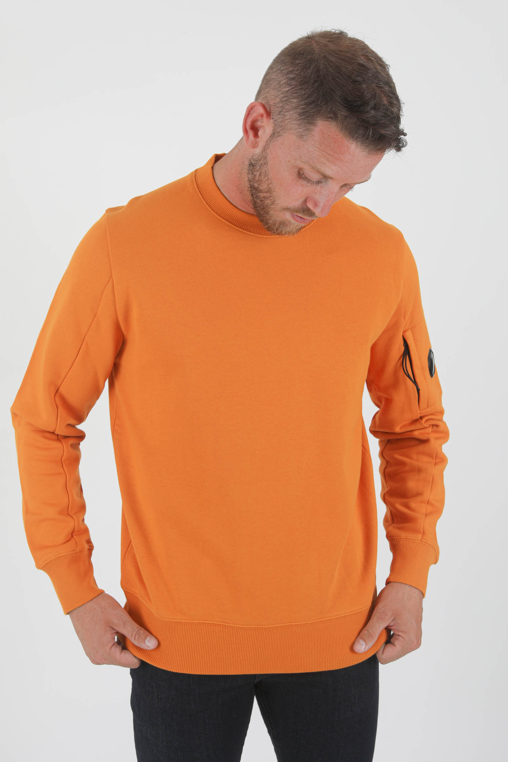 SWEAT COL ROND C.P COMPANY ORANGE S055A-436