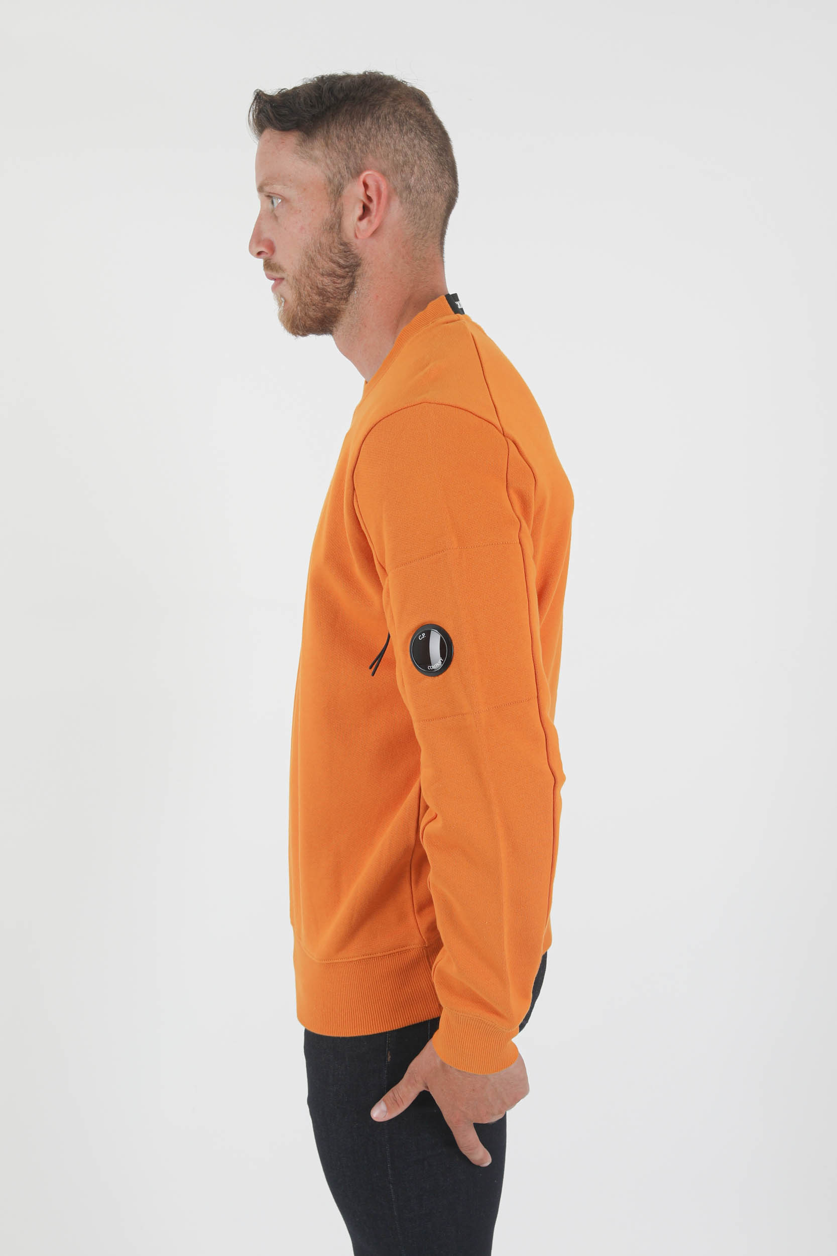 SWEAT COL ROND C.P COMPANY ORANGE S055A-436