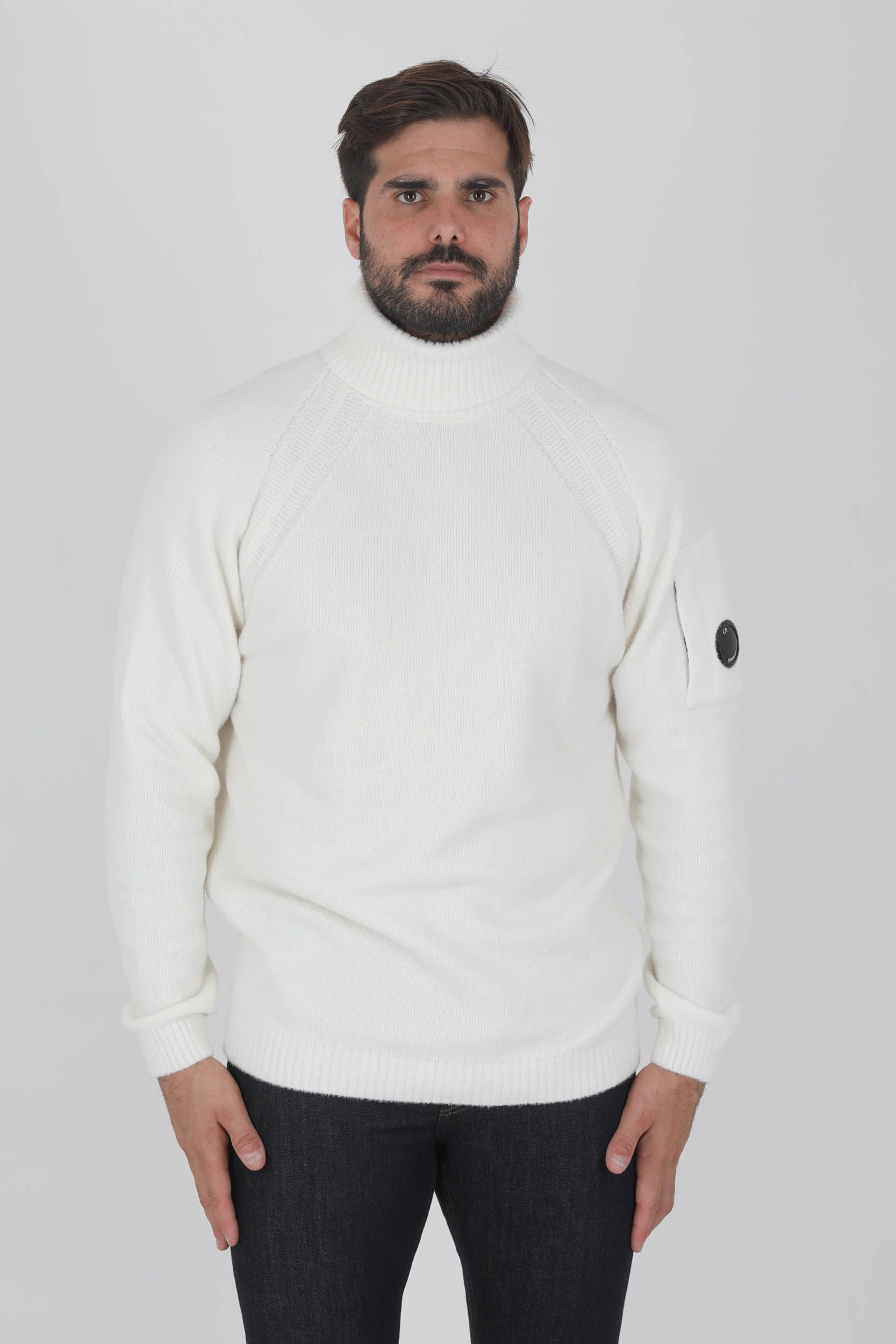 PULL COL ROULE C.P COMPANY BLANC LAINE N269A-103