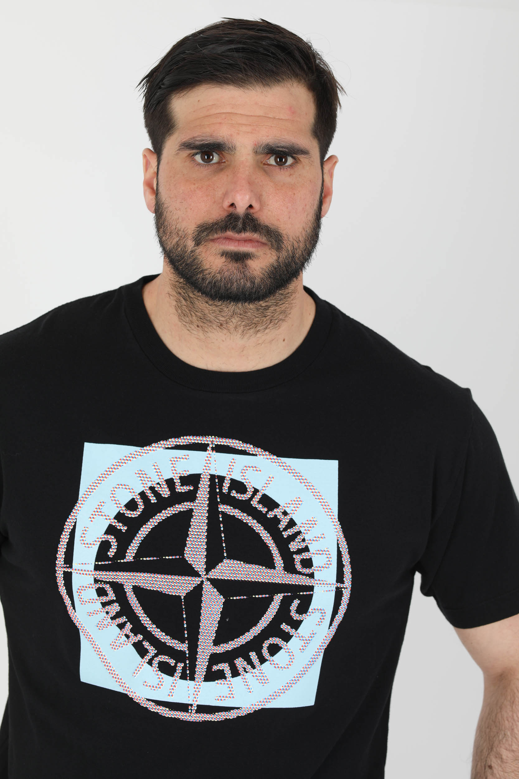 TEE-SHIRT STONE ISLAND NOIR LOGO 76152NS93-V0029