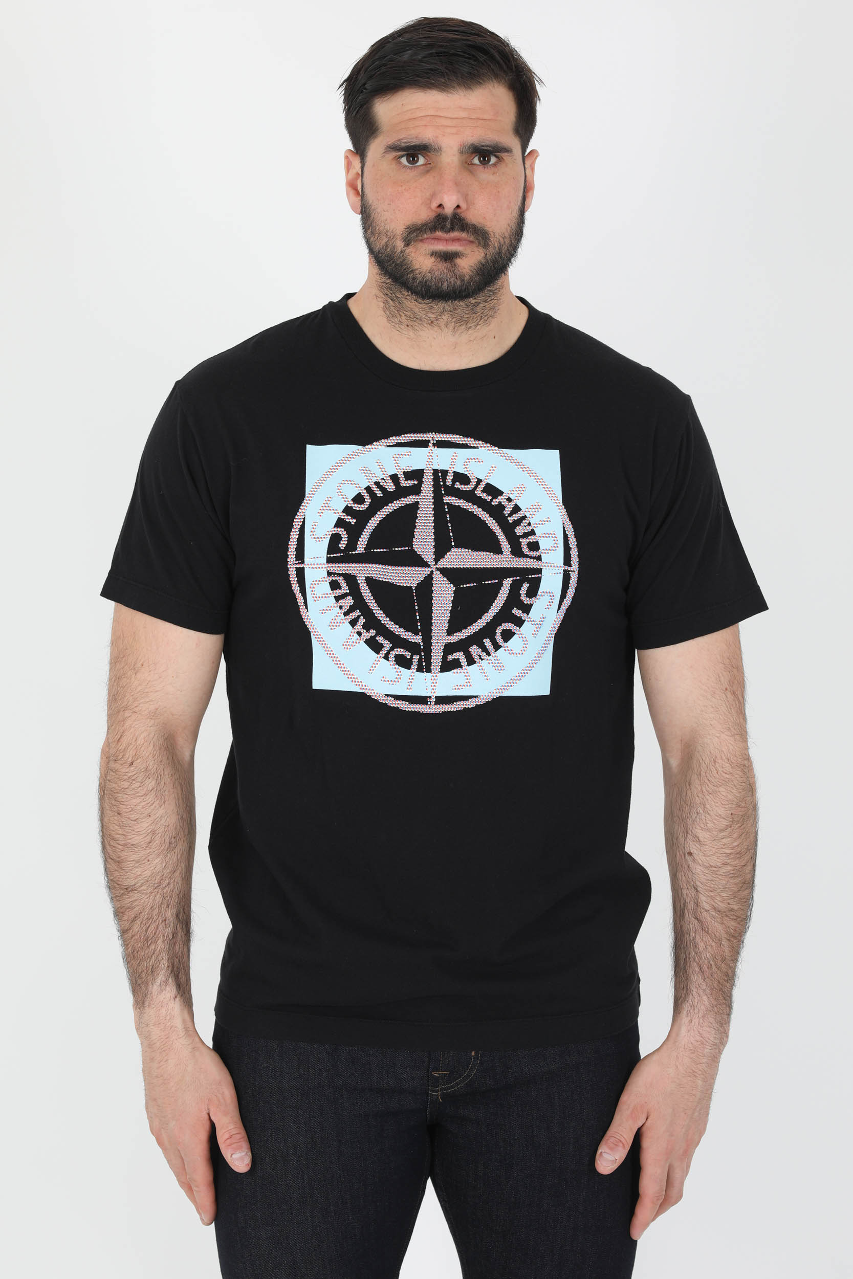 TEE-SHIRT STONE ISLAND NOIR LOGO 76152NS93-V0029