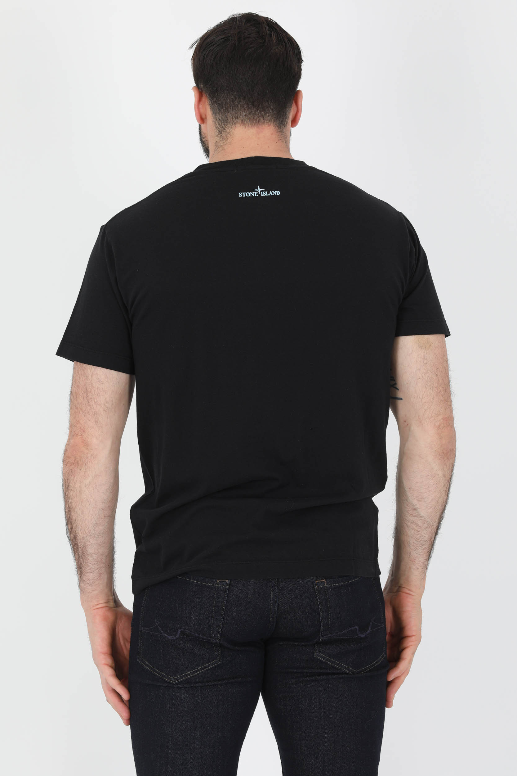 TEE-SHIRT STONE ISLAND NOIR LOGO 76152NS93-V0029